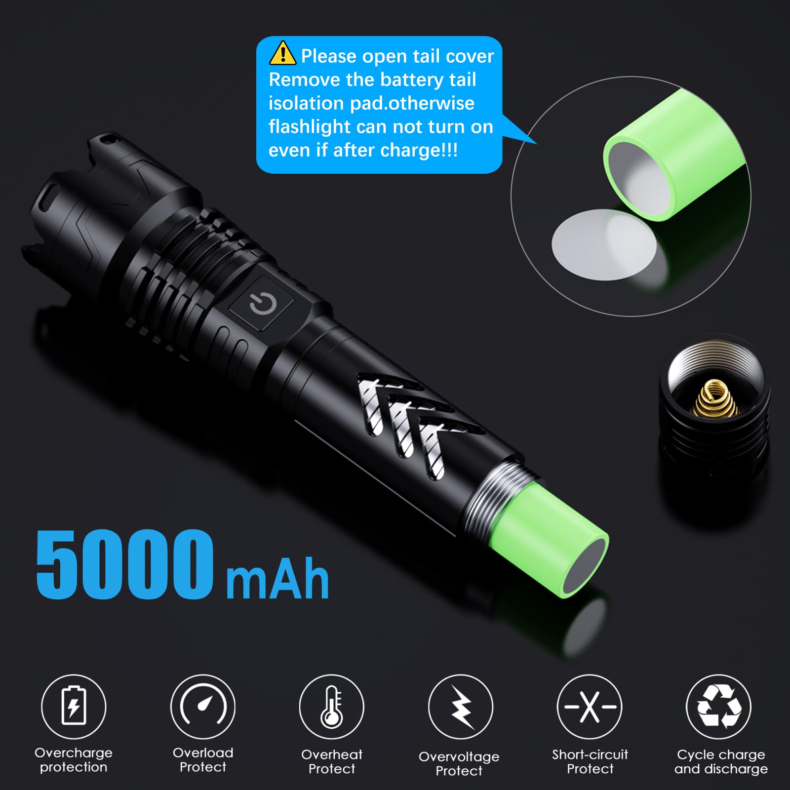 Alifa Flashlights High Lumens Rechargeable, 990000 Lumens Super Bright Flashlight, 5 Modes Led Powerful Flashlight, Ip65Waterproof, Versatile Utility Flashlight For Emergencies, Hiking, Camping