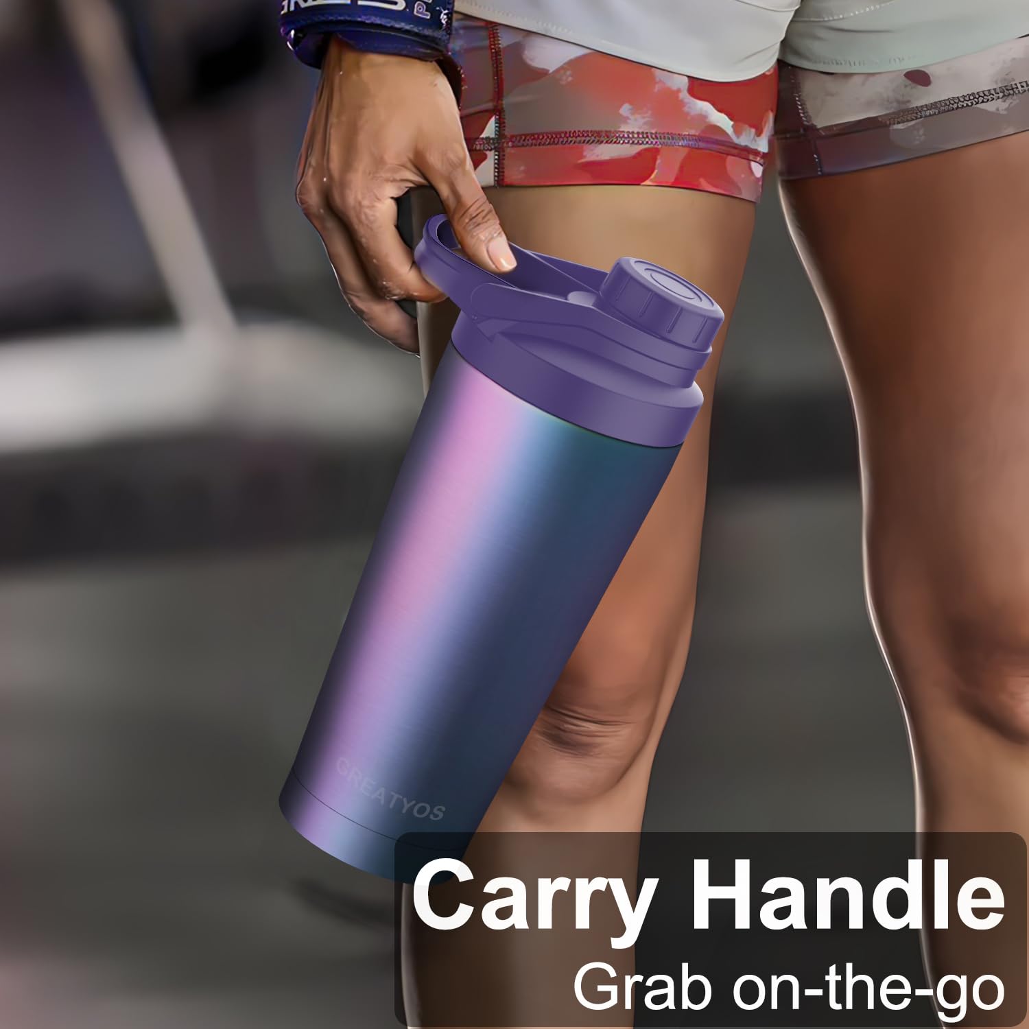 Stainless Steel Shaker Bottle With Noise- Design - Patented 24 Oz Insulated Metal Shakers