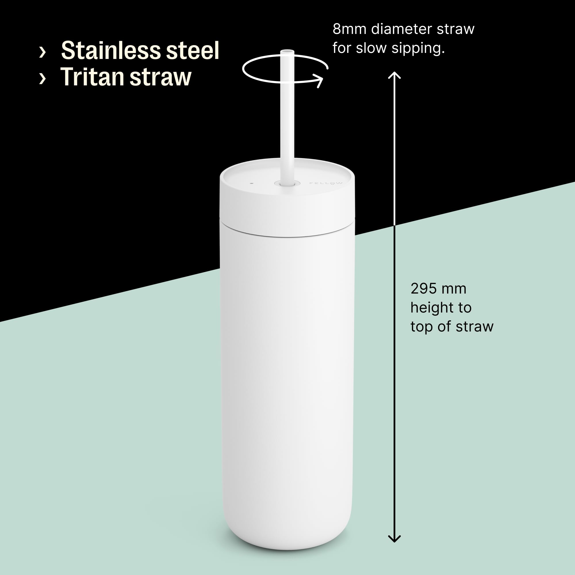 Fellow 20 Oz Carter Cold Water Bottle For Water, Iced Tea, Coffee, Smoothies, Iced Coffee