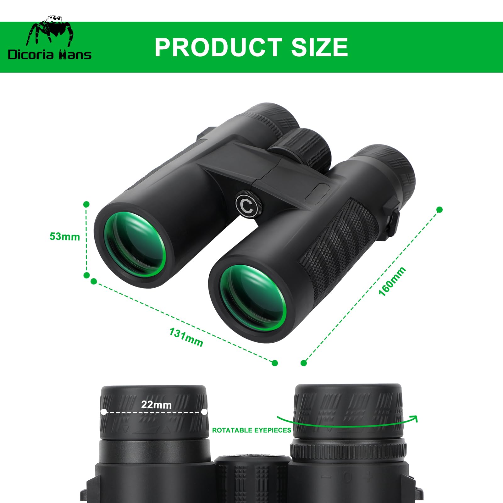 Dicoria Hans 8X42 Hd Binoculars For Adults High Powered - Large View Binoculars With Clear Low Light Vision - For Bird Watching Cruise Travel