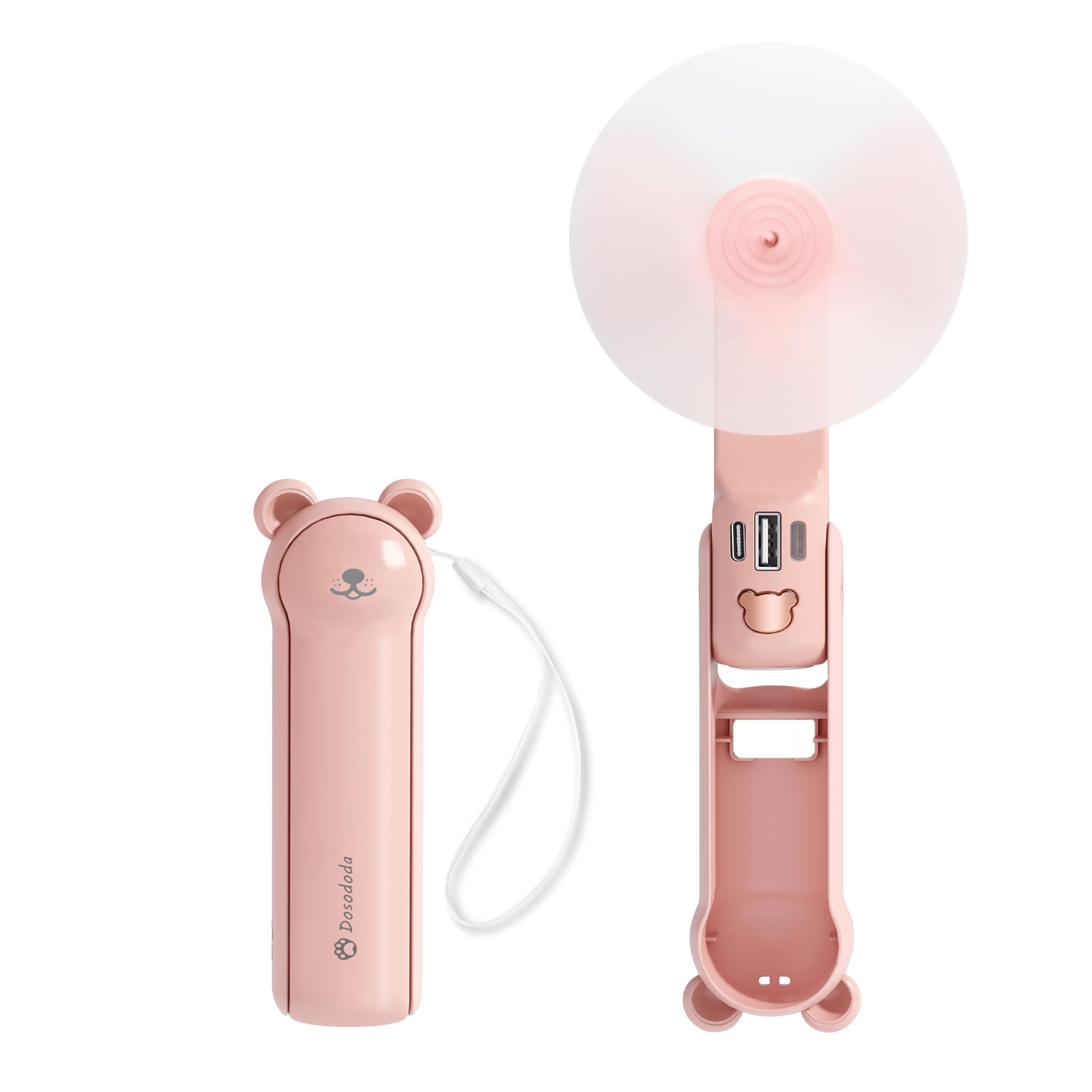 Portable Handheld Fan, Small Mini Foldable Personal Fan, Gift For Women Girl Friend, 26H Battery - Koospark