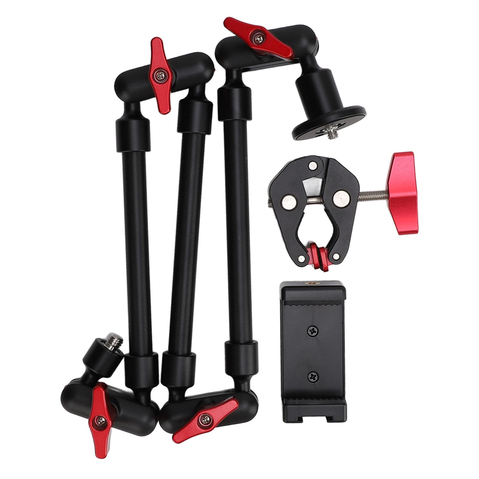Bewinner 31In Adjustable Articulating Friction Magic Arm With 1/4In 3/8In Thread & Super Clamp, Camera Mount 360 Degree Rotation For Led Light Microphone Video Rig (31 Inch)