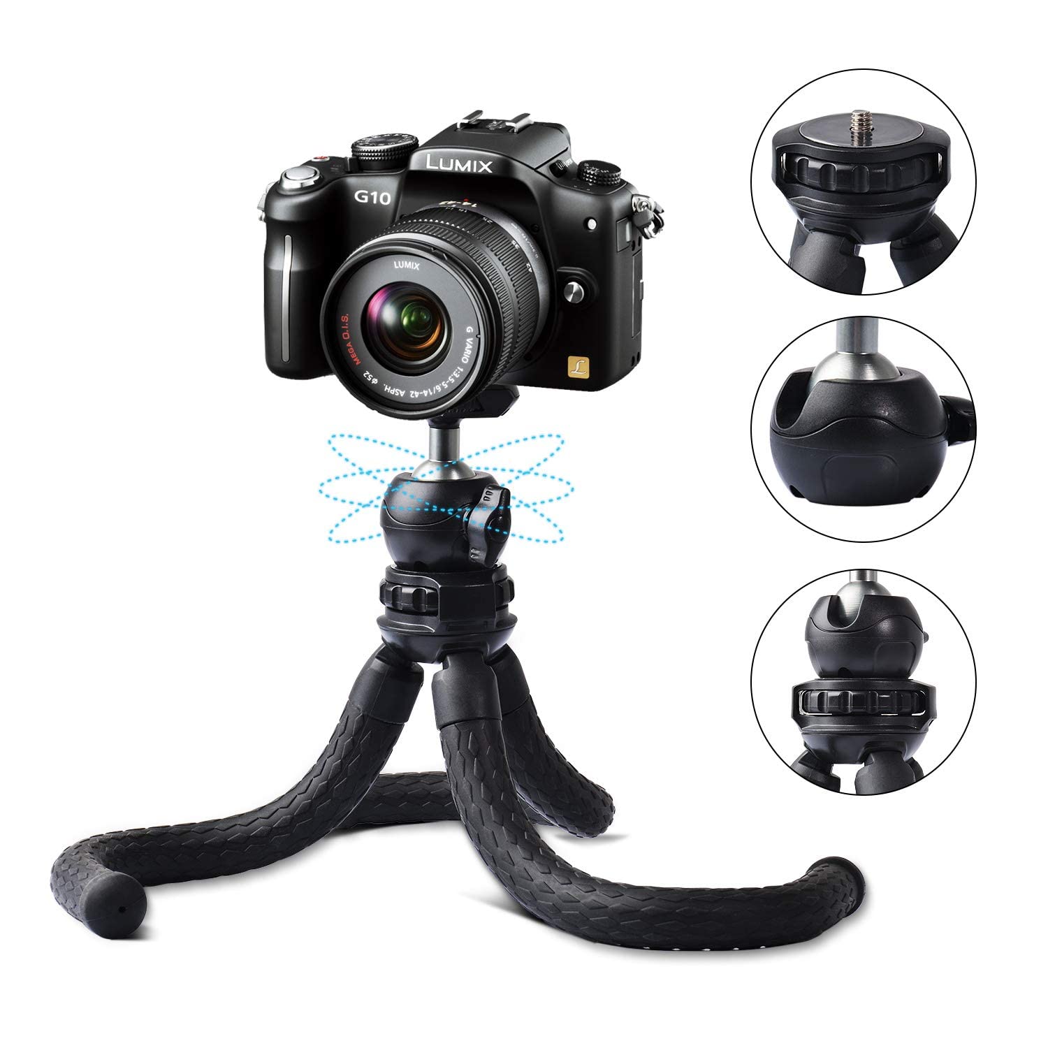 Ruittos Phone Tripod With Remote, Portable And Flexible Tripod With Vertical Phone Tripod Adapter Mount And Wireless Remote, Cell Phone Tripod For Video Recording