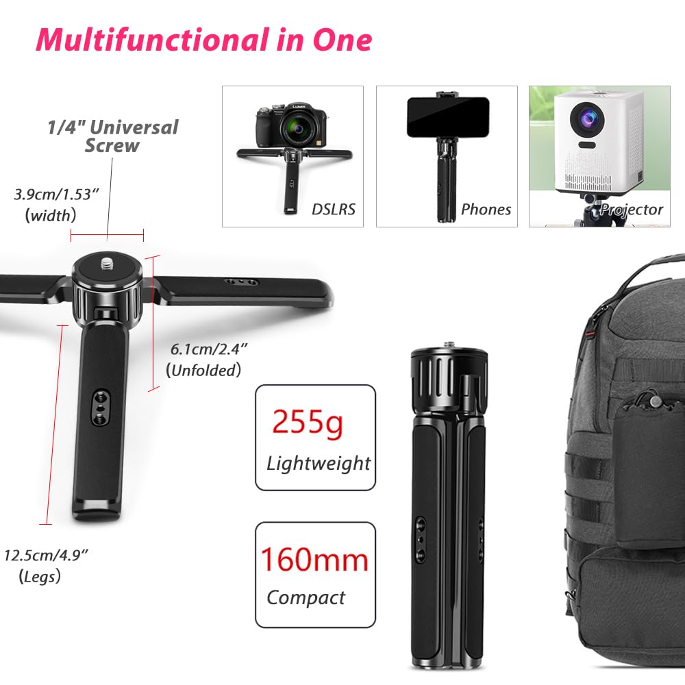 Akeipho Aluminum Heavy Duty Mini Tripod, Desktop Tabletop Stand Tripod For Dslrs Gimbals, Zhiyun Weebill/Crane/Lab, Dji Ronin S/Sc/Rs/Rsc Series, Osmo Mobile, Gimbal Handle Grip Stabilizer