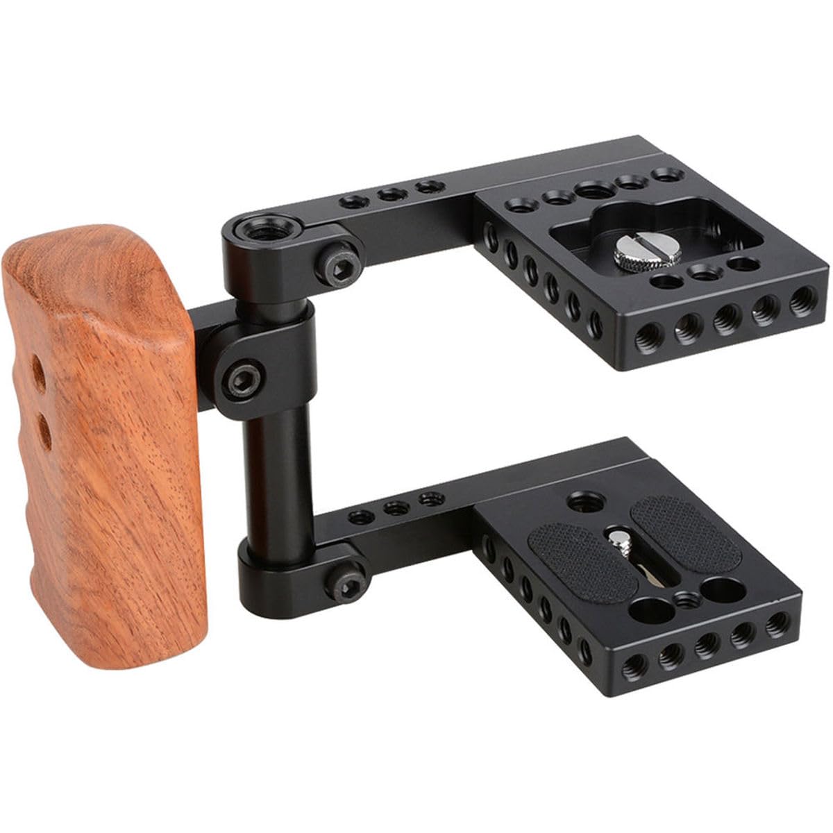 Camvate Blackmagic Pocket Cinema Camera Cage With Wooden Grip Handle