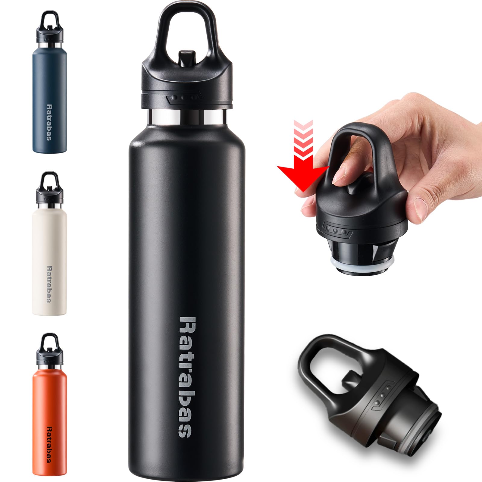 Insulated Water Bottle 21 Oz, Insulated Tumbler With One-Touch Open, Travel Water Bottle