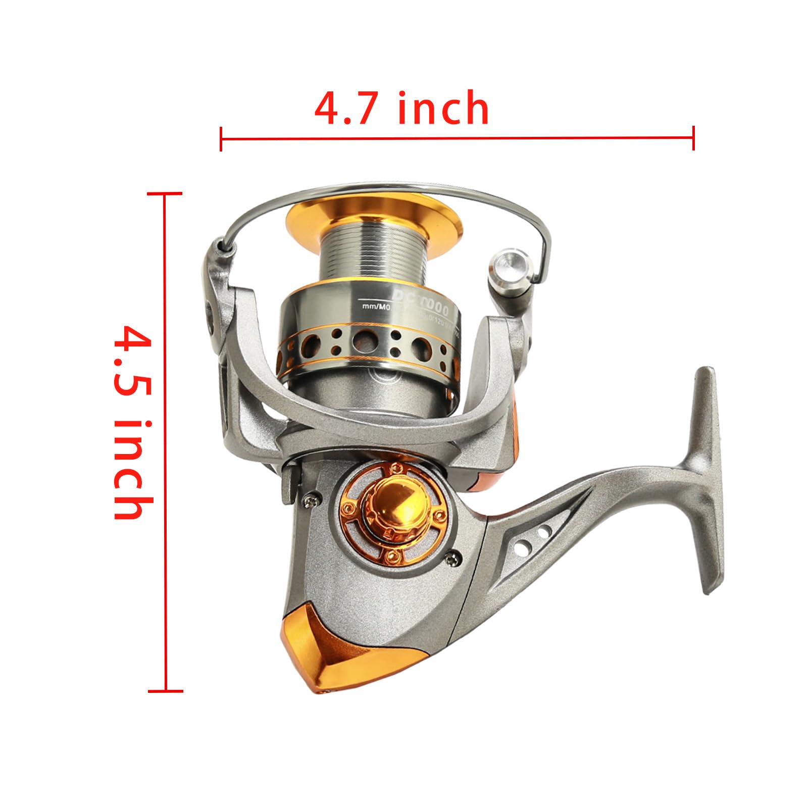 Yijiexun Spinning Reel,Freshwater Spinning Fishing Reels,Cnc Alloy Wire Cup,5.2:1 Gear Ratio,2000,Max Drag 22Lbs,Smooth Fresh And Saltwater Fishing Reel