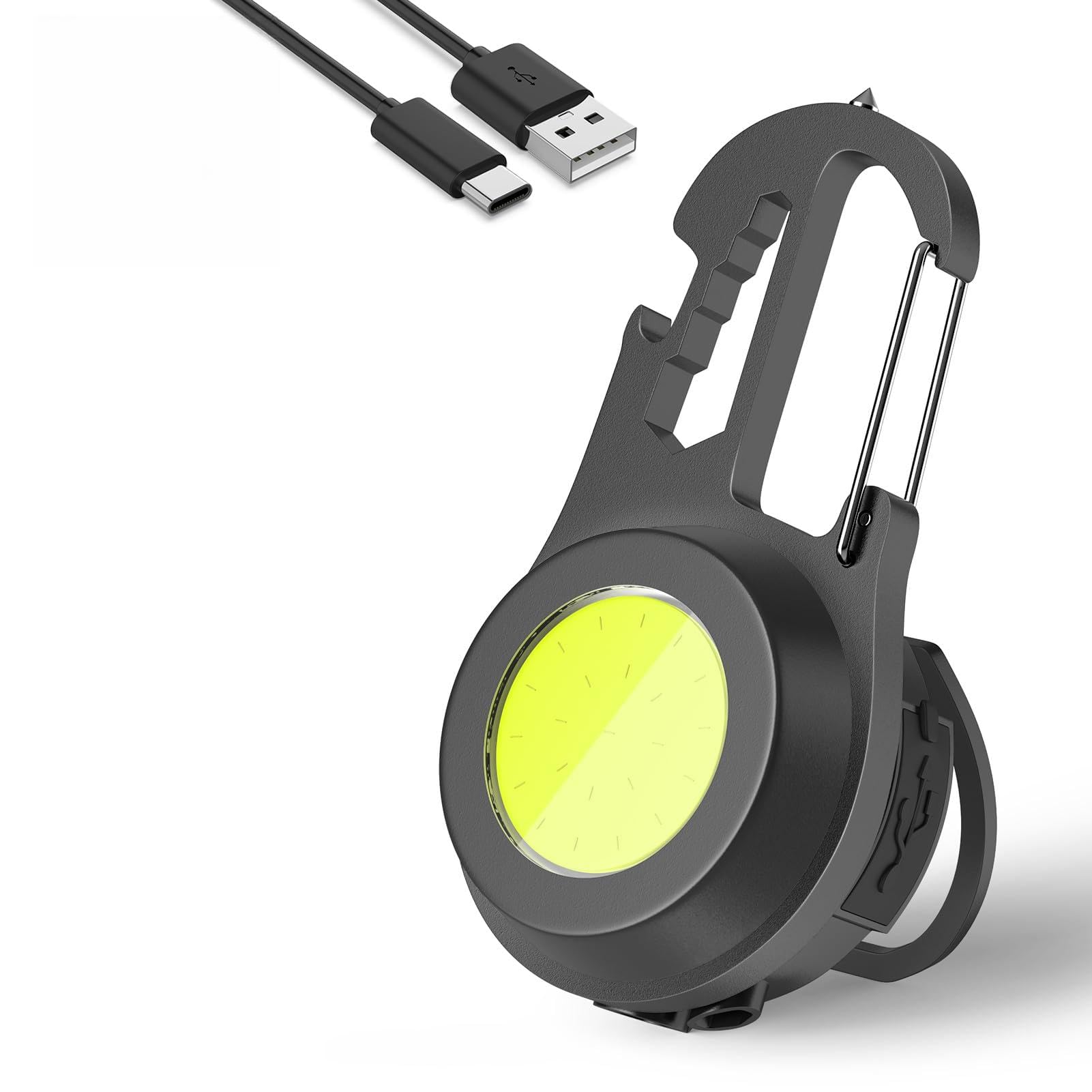 Wejoy Mini Flashlight Cob Small Flashlight 800Lumen Rechargeable Light Keychain Flashlight Portable Pocket Light Folding Stand Magnetic Flashlight For Camping,Fishing,Walking,Bottleopener (Dark Gray05)