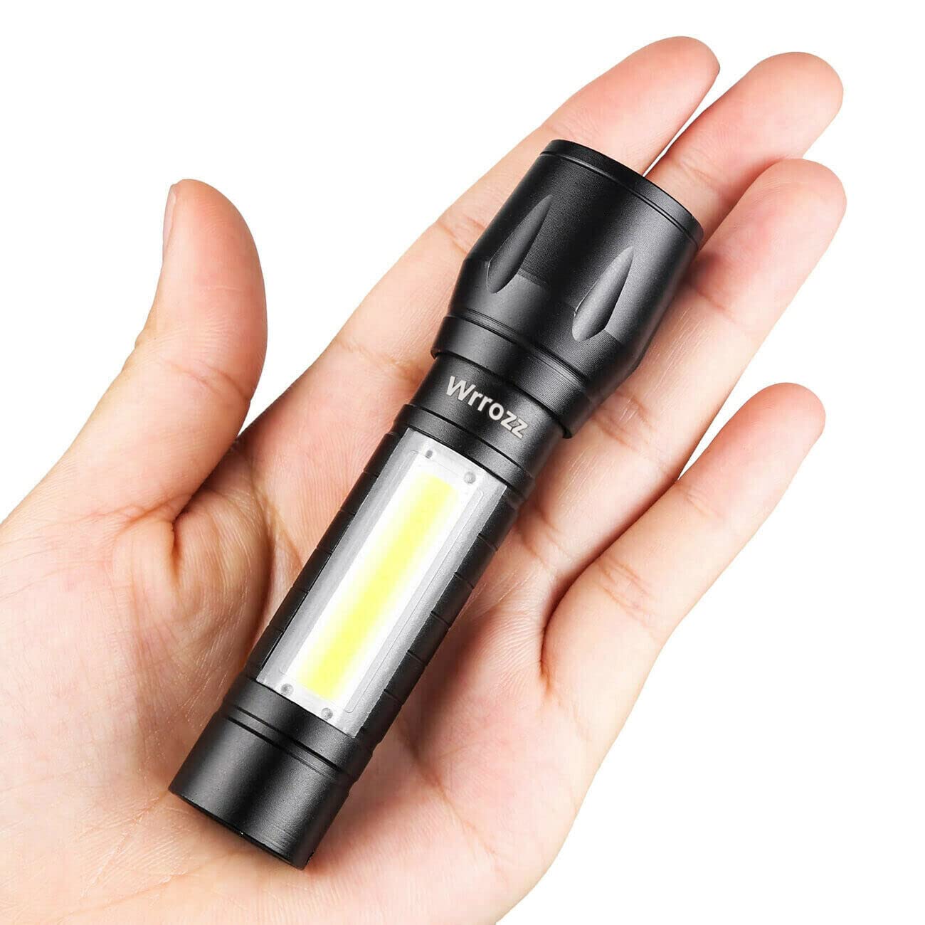 Wrrozz Led Flashlight Rechargeable Usb Mini Torch Light, Ultra Brightest Small Flash Light Handheld Pocket Compact Portable Tiny Lamp With Side Lantern, High Powered Utility Travel Flashlights 1 Pack