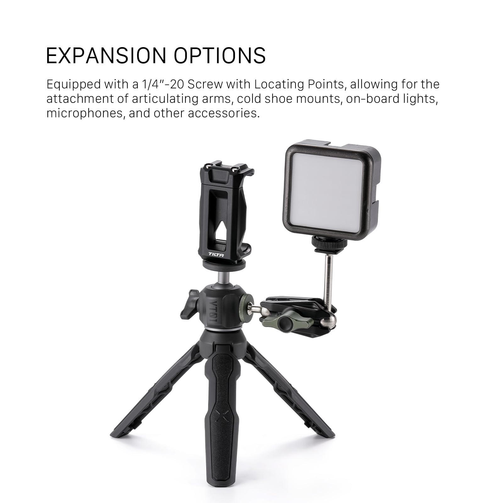 Tilta Extendable Vlog Tripod – Space Gray 2.2 Lb Payload Selfie Stick Universal Compatibility 90° Vertical Shooting Slot Collapsible Tt-Vt01-Bh-Sg