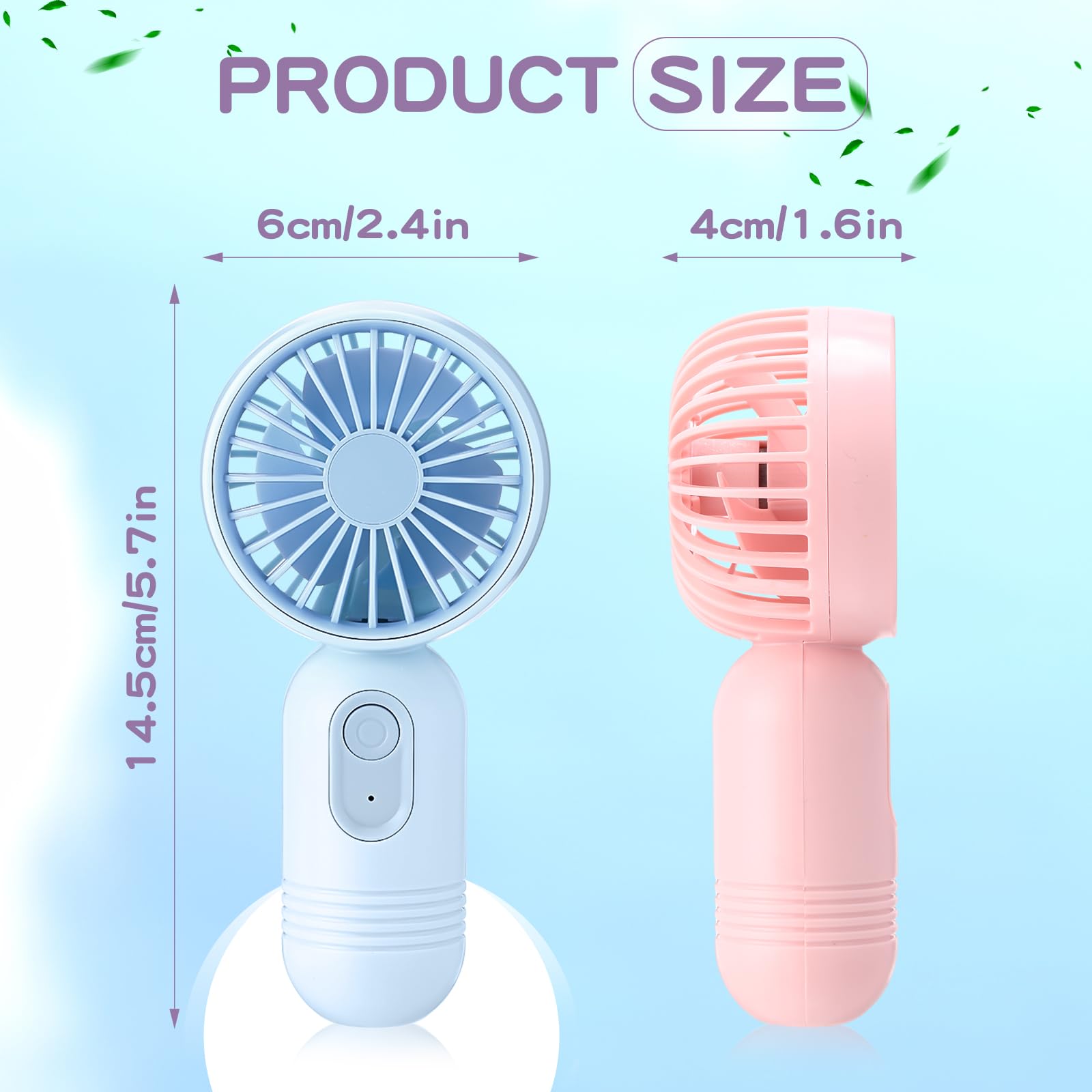Mini Portable Fan Bulk Cute Handheld Lightweight Small Little Personal Hand Eyelash Fan 3 Speeds Usb