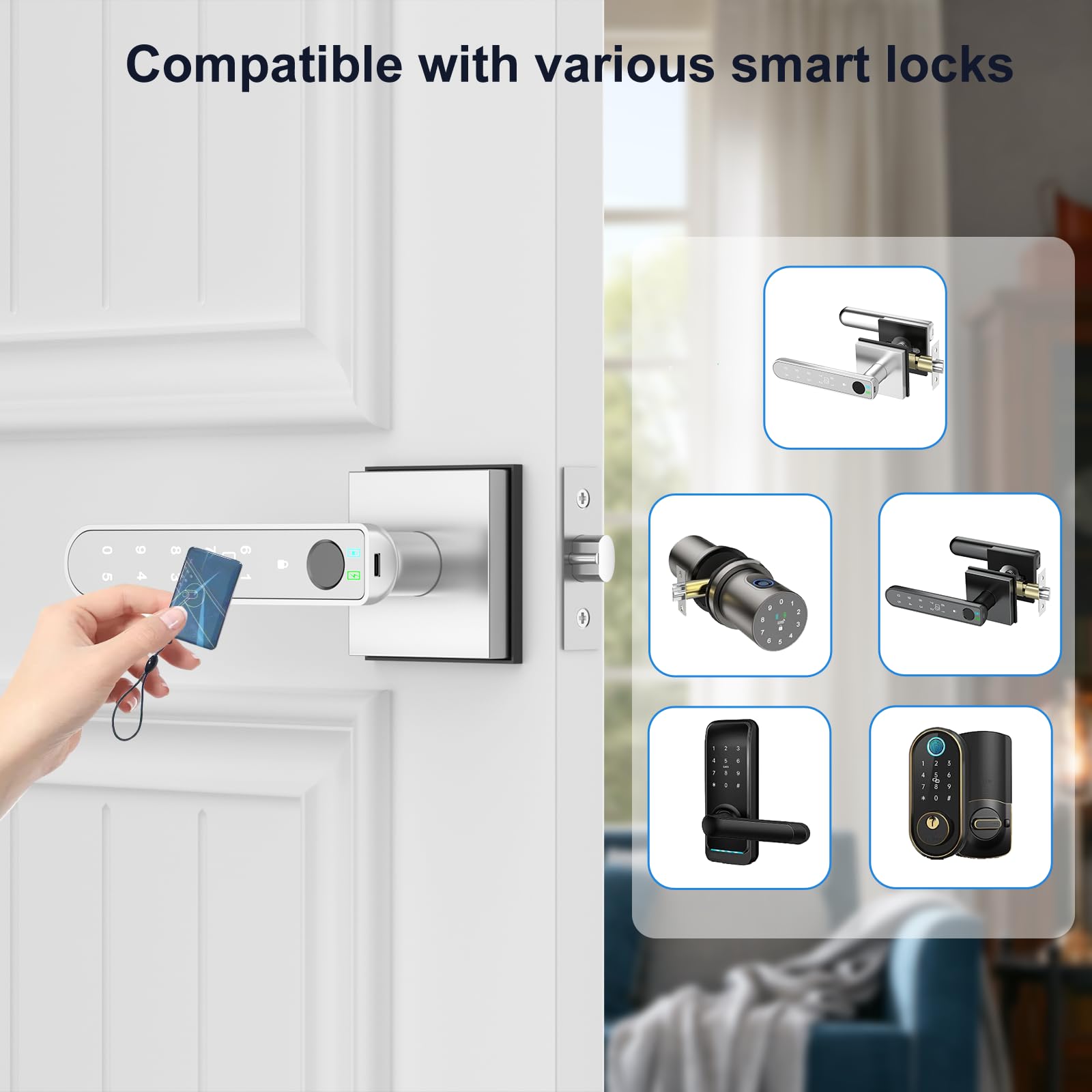 Foxgard Ic Card Fob, Rfid Key Fob,Ic Cards For Ttlock And Tuya Smart Lock,8 Pieces