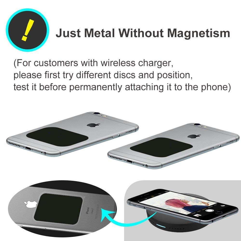 Great 1 Universal Metal Plates With 3M Adhesive For All Magnetic Car Mounts, Cell Phone, Tablet Holder, Cradle-Less, Air Vent Mount, 6 Rectangular, 6 Round, Black (Not A Magnet)