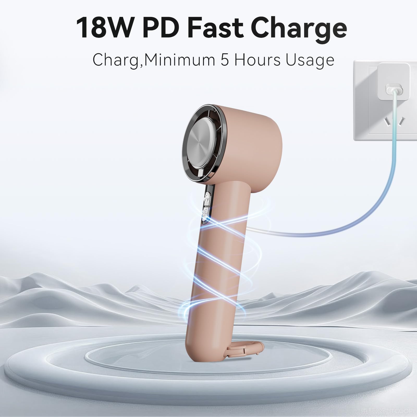 Handheld Cooling Fan, 5 Speeds Portable Air Conditioner Fans, Rechargeable Mini Fan With Usb