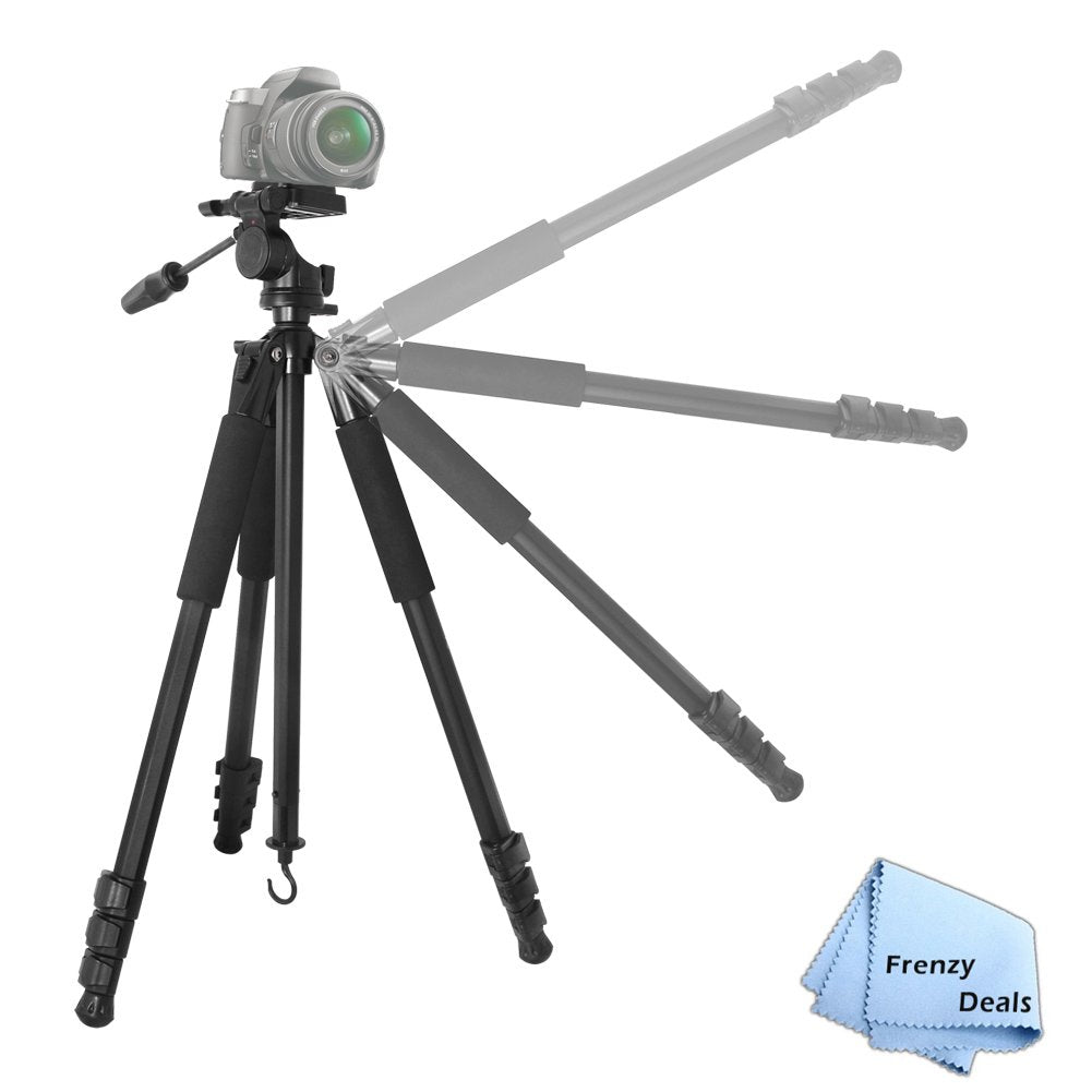 Frenzydeals 80” Inch Elite Series Heavy Duty Tripod For All Dslr Cameras & Camcorders + Frenzy Deals Microfiber Cloth