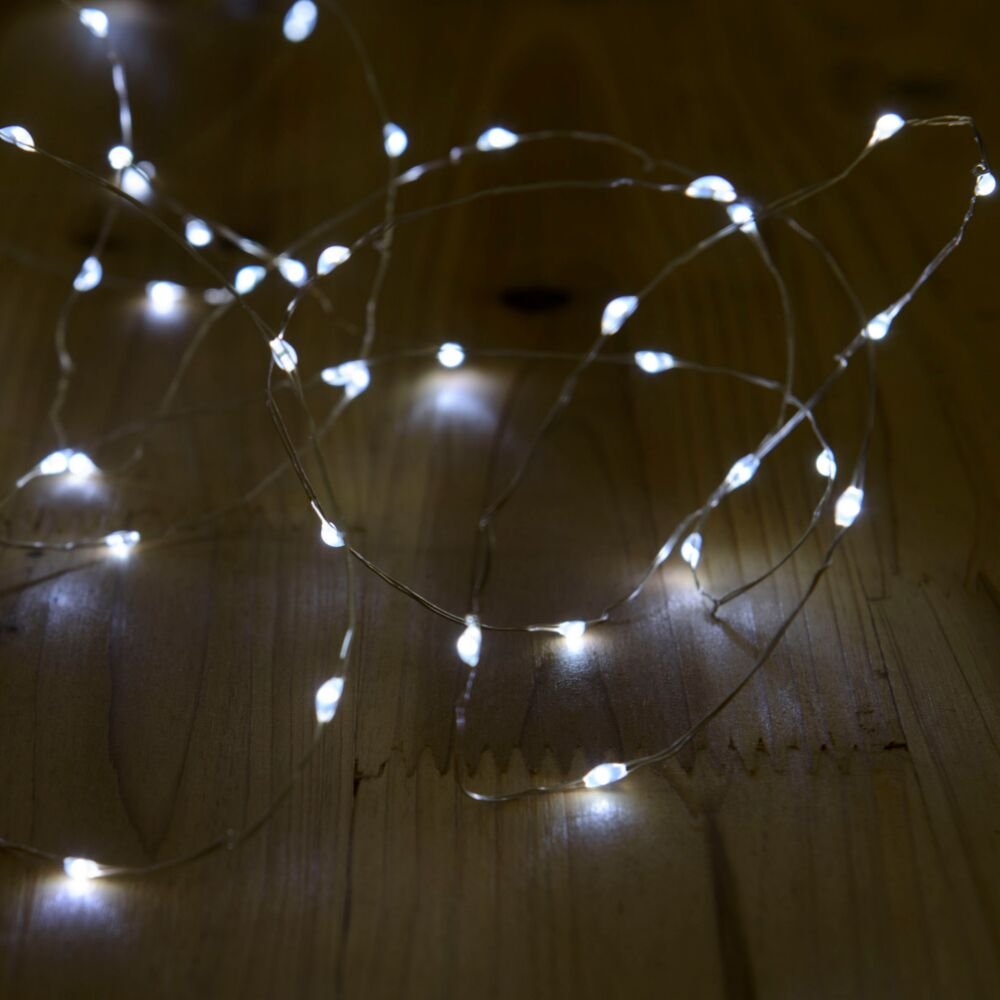 Hunnykome Solar Lighting Solar Powered String Lights, 100 Led Copper Wire Lights, Waterproof Starry String Lights, Indoor/Outdoor Solar Decoration Lights For Gardens, Patios, Homes, Parties: 20 Ft, Platinum