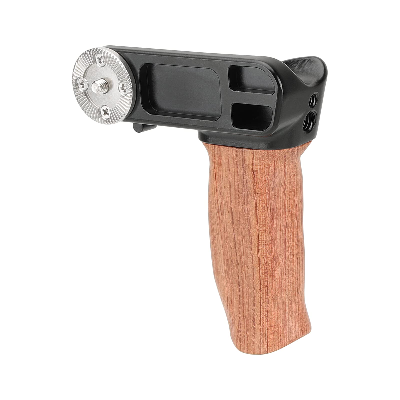 Camvate Ergonomic Wooden Hand Grip With Rosette M6 Thread Screw Connection For Camera Shoulder Mount Rig(Left Hand) - 2926