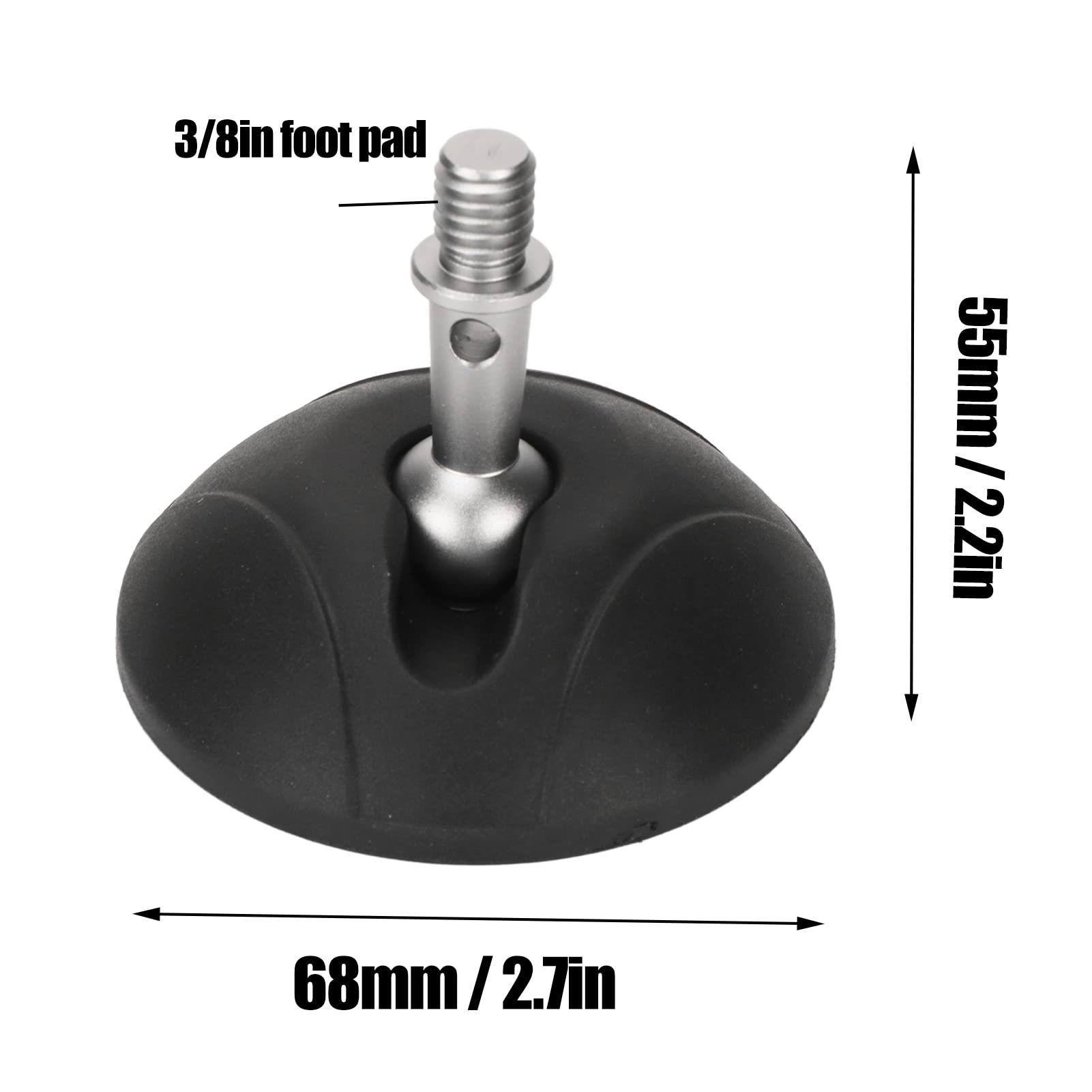 Vbestlife Monopod Foot Pad, 3/8In Rubber Anti Slip Tripod Foot Pad, 68Mm Diameter Support Foot Pad Replacement