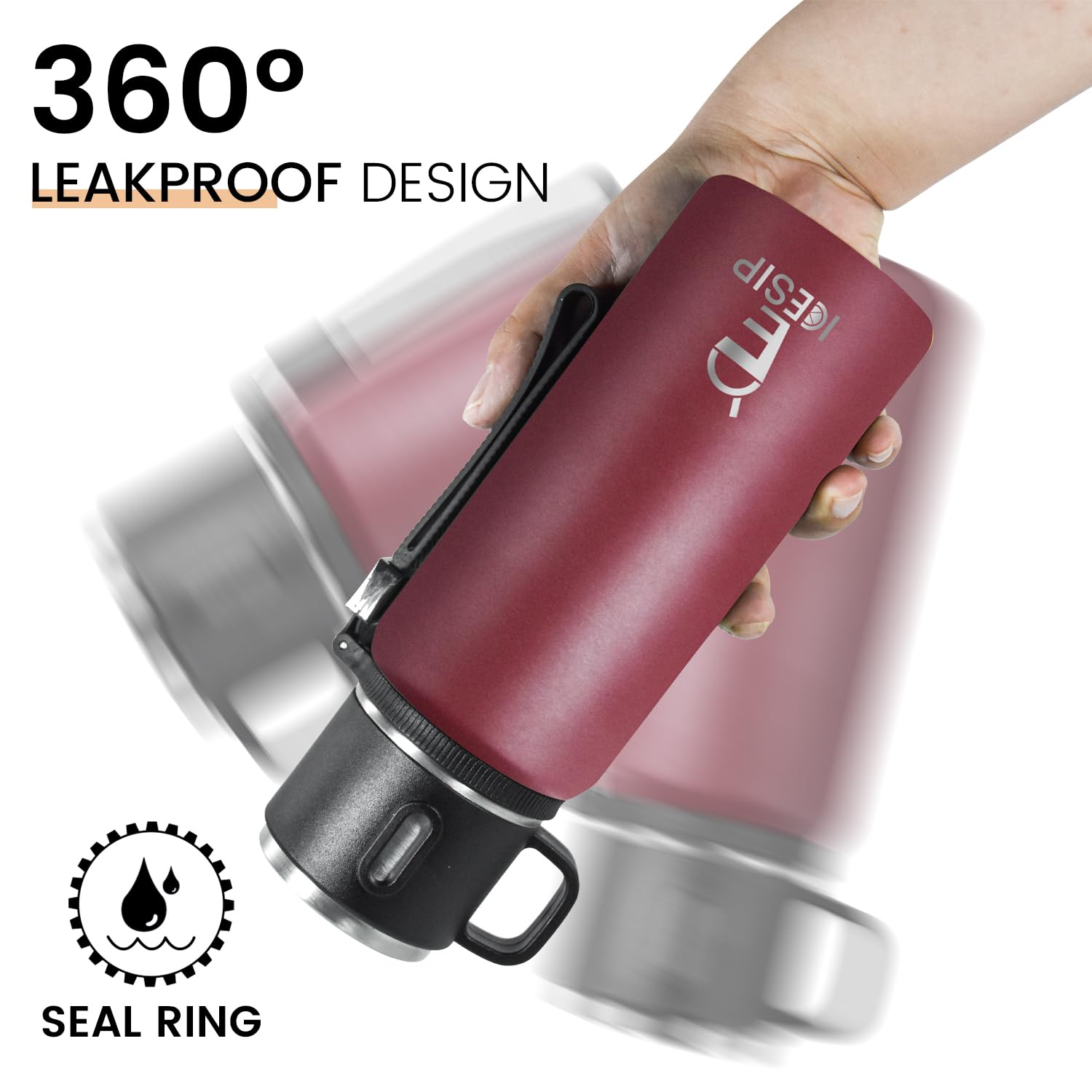 Stainless Steel Insulated Bottle, 27Oz With Cup Vacuum Insulated Water Bottle