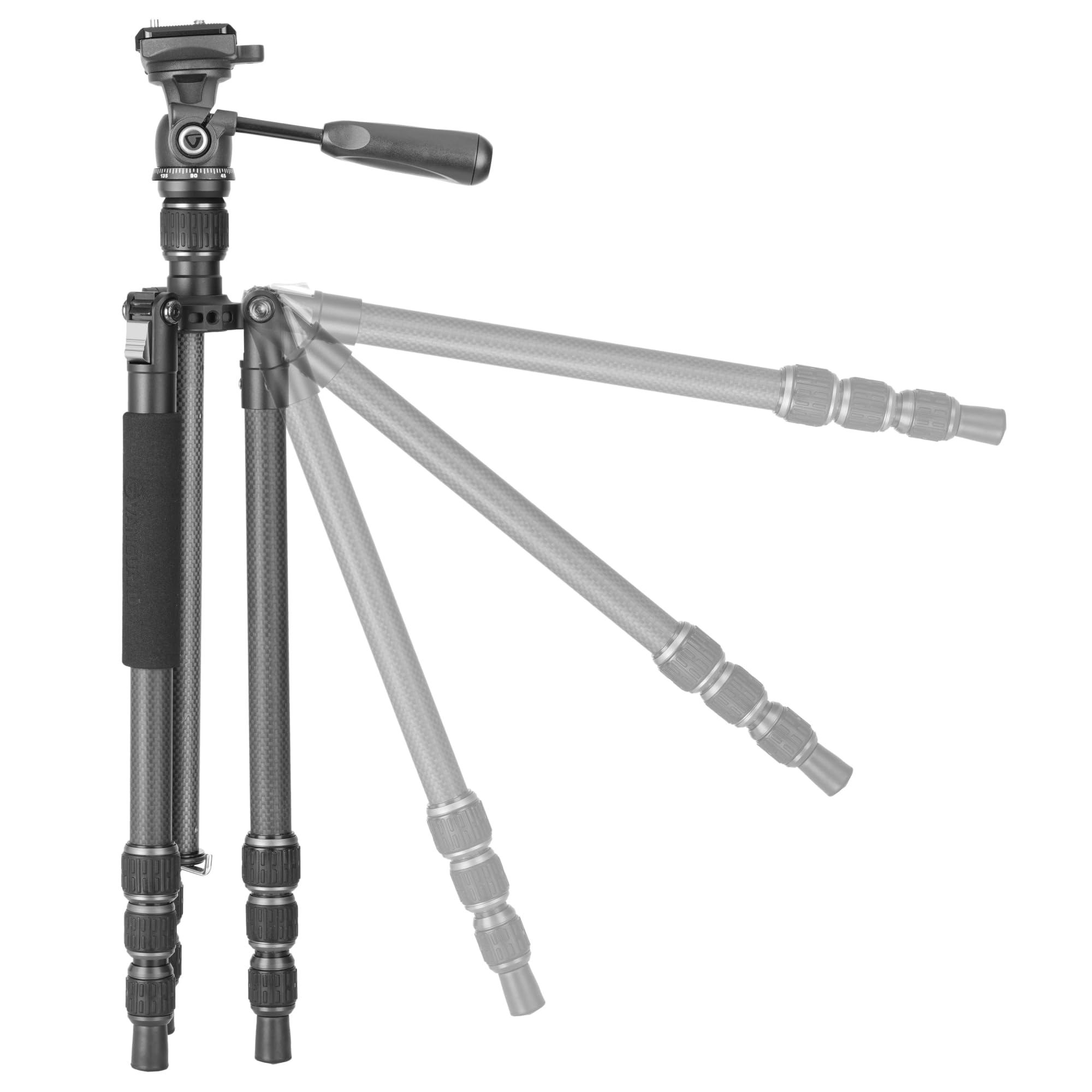 Vanguard Vesta Go 204Cp Compact And Lightweight Carbon Fiber Travel Tripod With Veo Ph-24 2-Way Panhead