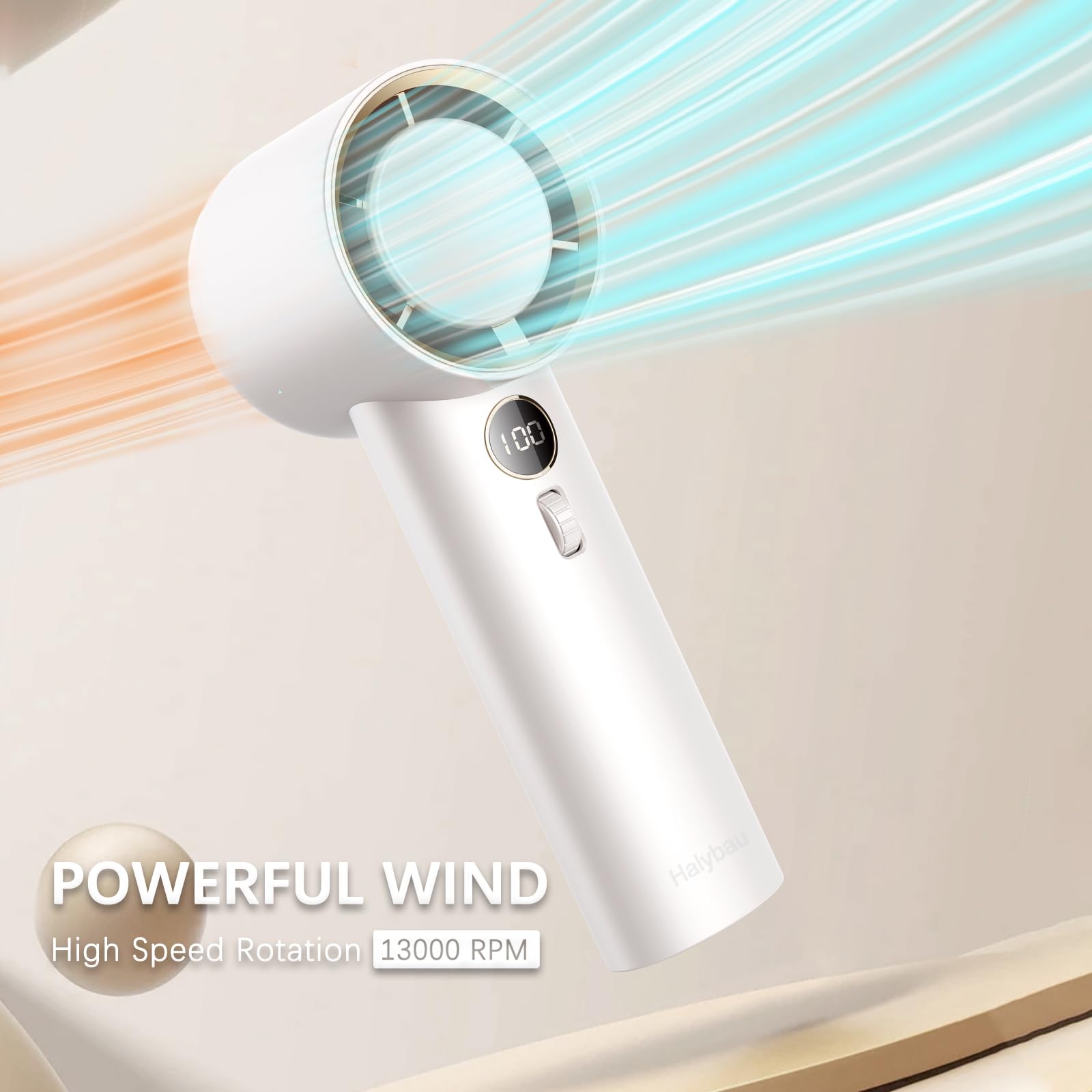 Handheld Fan,1-100 High Speed Hand Fan Adjustable Turbo Mini Fan,5000Mah Battery Operated
