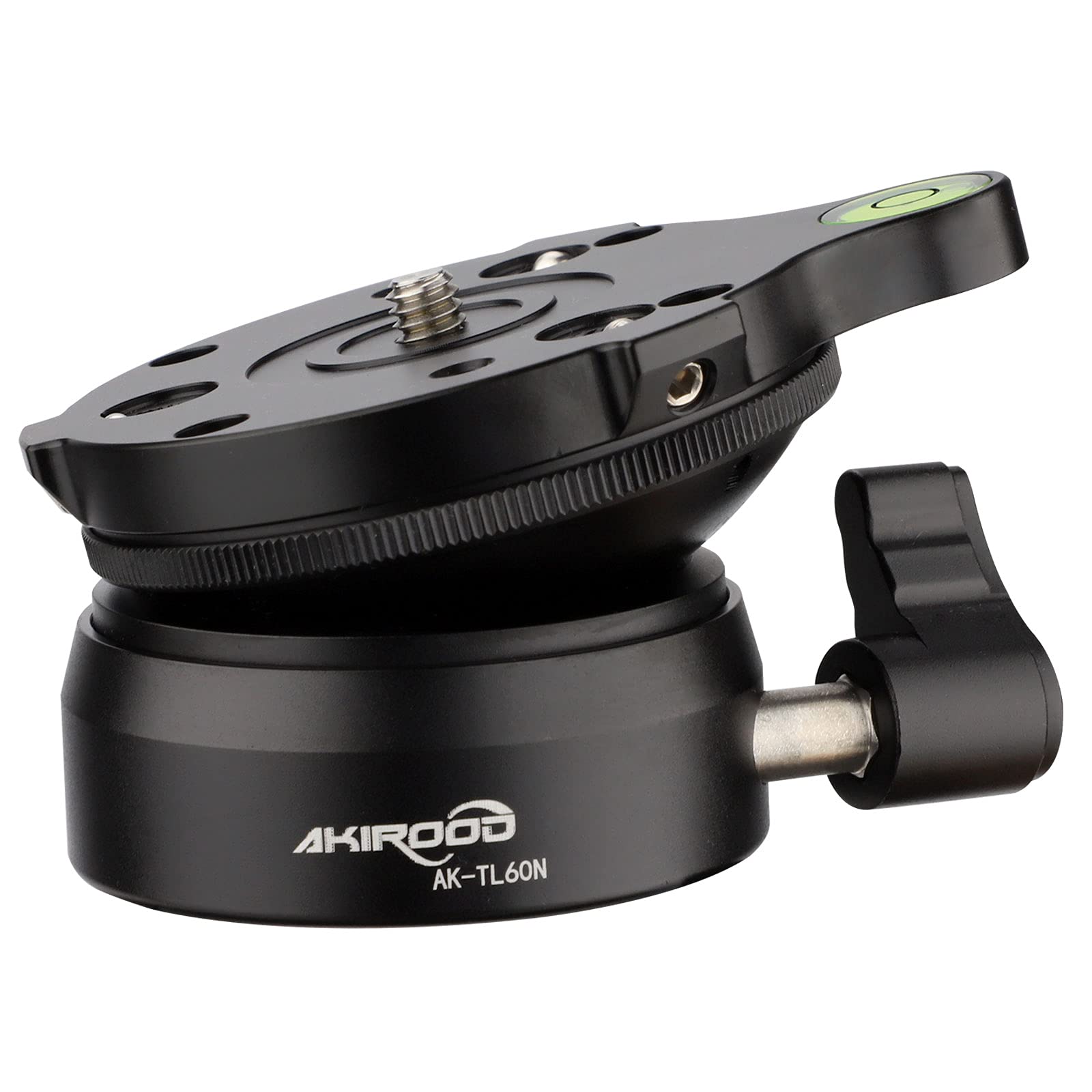 Akirood Tripod Leveling Base Half Ball,For Canon Nikon And Other Dslr Cameras Tripods Monopods With Offset Bubble Level With“1/4" 3/8" Thread