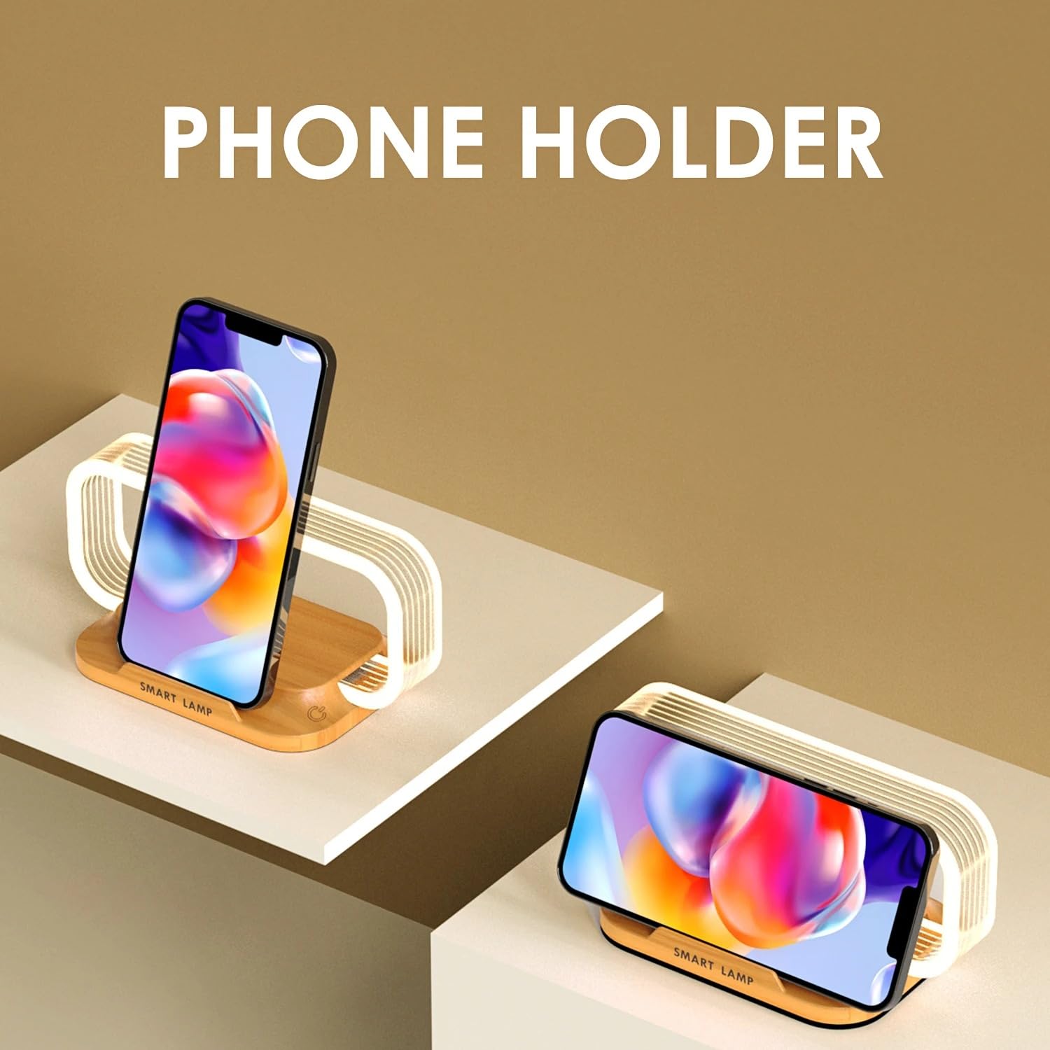 Imagineeringdepot Wireless Charging Led Bedside Lamp - Modern Acrylic Night Light With 10W Wireless Phone Charger - Stepless Diming -Touch Table Lamps For Nightstand, Bedroom, Wood Decor