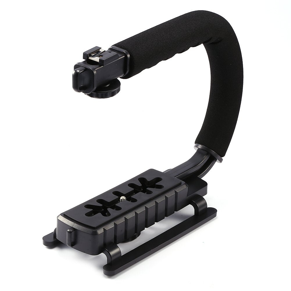 Greensen Video Stabilizing Handle Grip With Hot-Shoe Mount, Portable U-Grip Handheld Stabilizer For Dslr Camera Camcorder