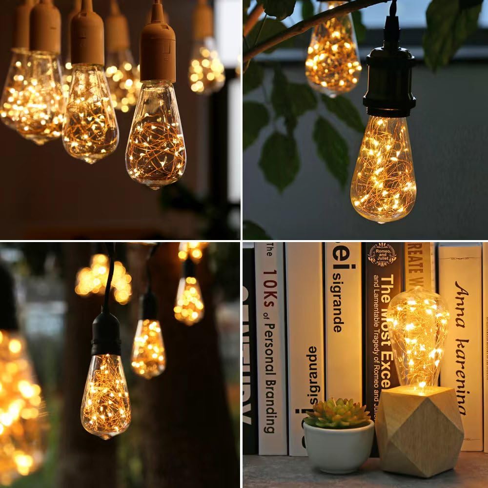 Ceinbota Ceinbota Led Fairy Bulbs, String Light Bulbs.St19 Starlight Decorative Bulbs Replacement Incandescent Lamp For Patio, Garden,Batheroom,Bedroom,Warm White 2200K,70Lm,E26 Base,120V/Ac,Not Solar Energy(4Pack)