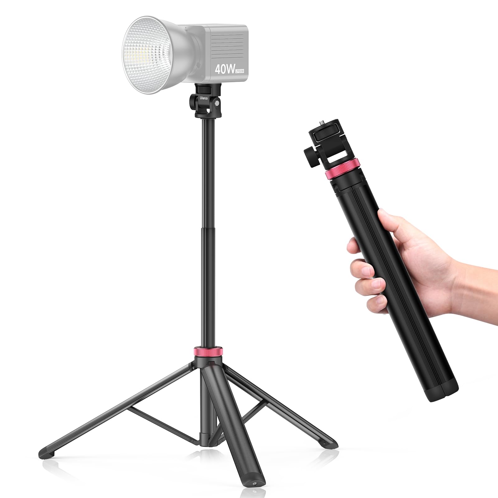 Vijim Mt-79 Extendable Photography Stand, 81" Portable Adjustable Light Tripod With 1/4" Screw, 360 Ball Head Camera Phone Tripod For Continute Output Lighting, Strobe, Webcams, Cameras