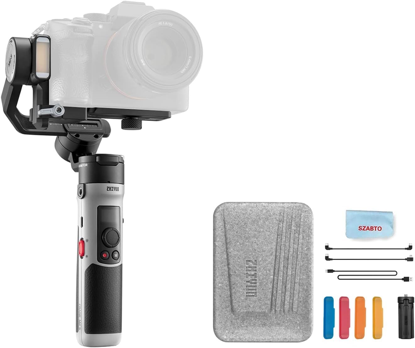 Zhiyun Crane M2S Camera Gimbal Stabilizer Handheld 3-Axis Video Stabilizer For Lightweight Mirrorless Cameras (Standard Version)