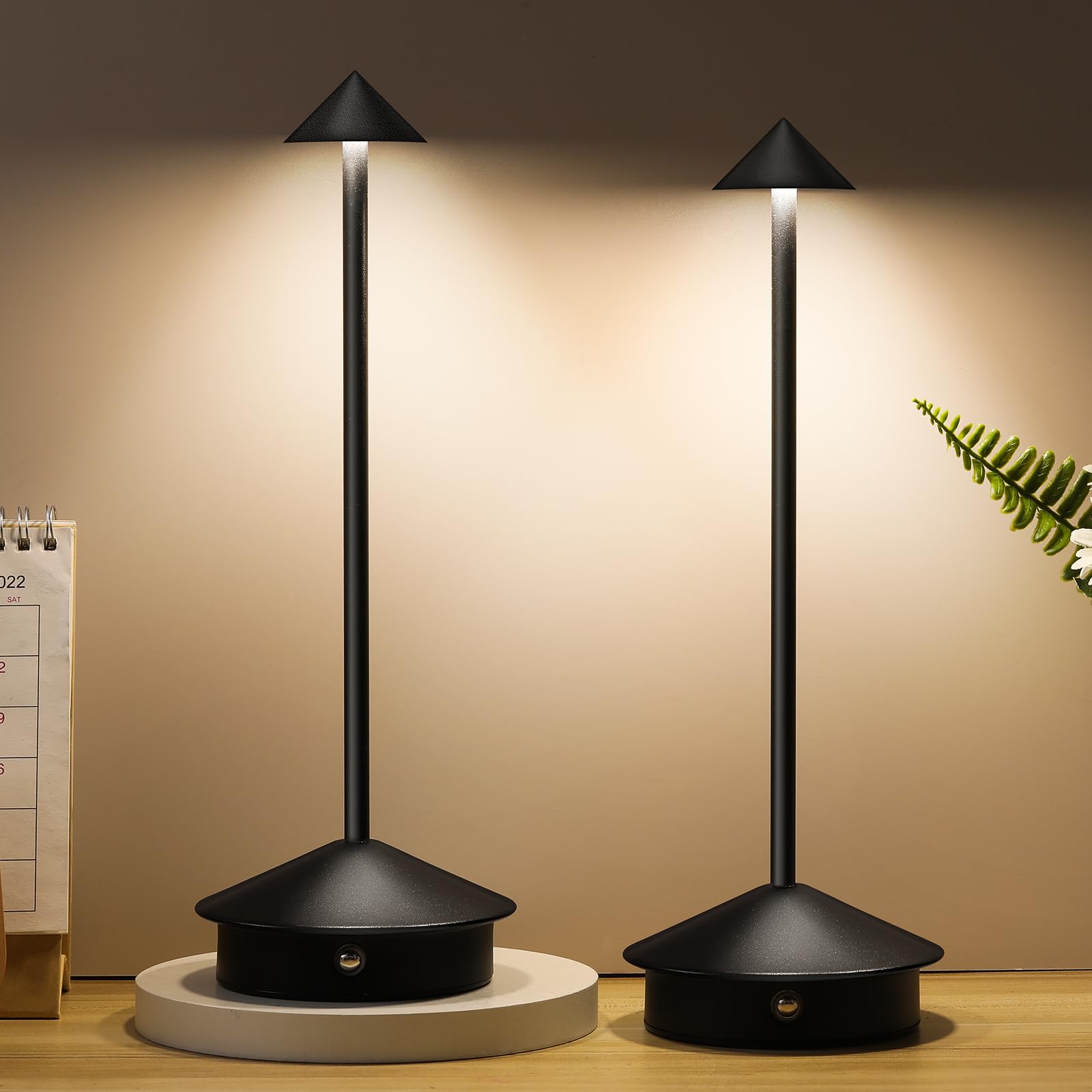 Vihose 2 Pack Cordless Table Lamp Rechargeable Led Modern Minimalist Table Lamp Portable Desk Lamps 5000 Mah 3 Level Brightness Dimmable Light Lamps For Living Room Restaurant Outdoor