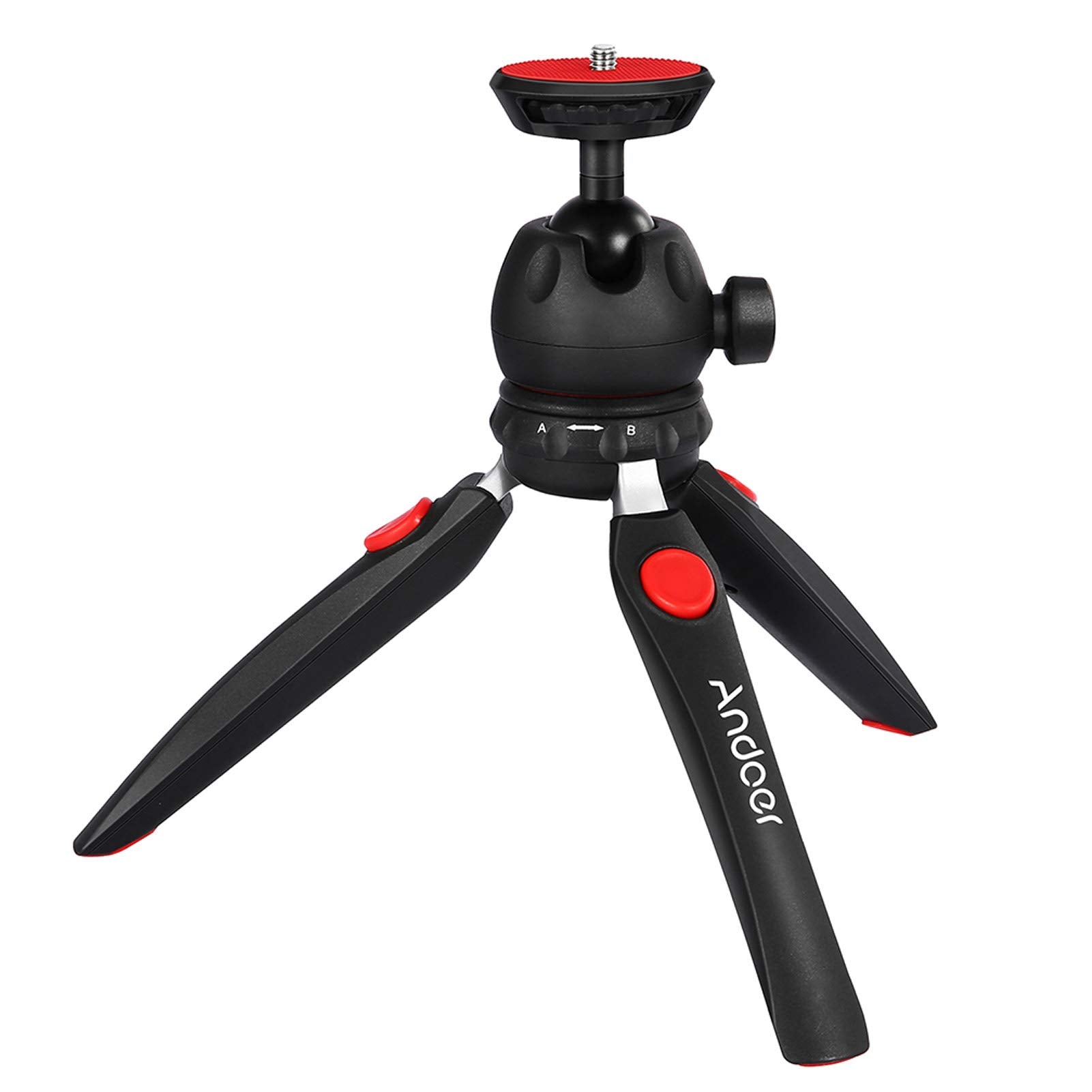 Andoer H20 Mini Tabletop Tripod Portable Foldable Phone Camera Tripod Stand With Removable Ball Head With 1/4 Inch Screw