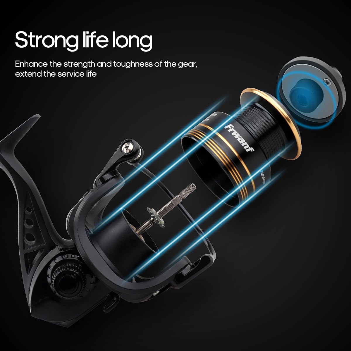 Frwanf Spinning Reel, Freshwater And Seawater Fishing Reel, Max 17.6Lb Carbon Resistance, High Speed Gear Ratio, Premium Rolling Bearing And Drive Gear, Metal Spool And Handle