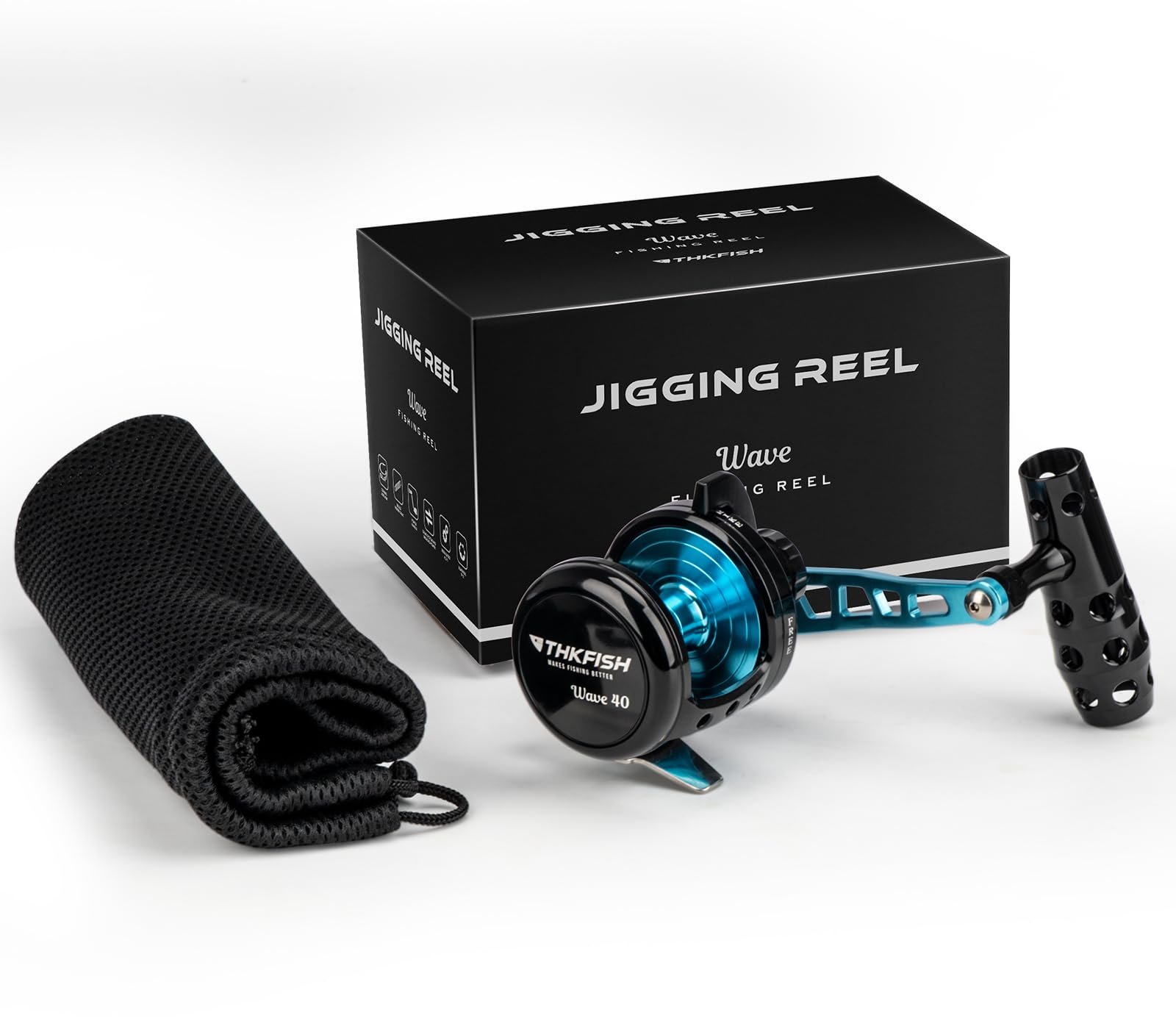 Thkfish Slow Pitch Jigging Reel, 55Lbs Max Drag 6.3:1,9+2 Stainless Bb Lever Drag Saltwater Heavy Duty Trolling Reel Slow Jigging Reel Saltwater Fishing,Right Hand Retrieve