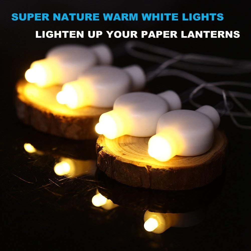 Loguide Paper Lantern Lights,Battery Operated Led Party Lights Bulbs For Paper Lantern Balloons Party Decoration, Waterproof - Warm White 12Pack
