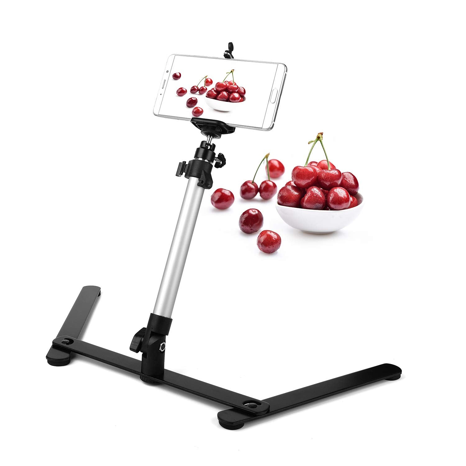 Chromlives Photo Copy Stand Pico Projector Stand With Phone Clamp Overhead Phone Mount Phone Stand Mini Tripod Adjustable Tabletop Monopod Stand Compatible With Smart-Phone