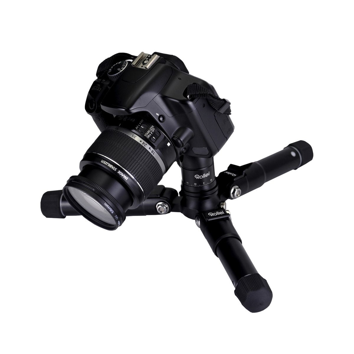 Rollei Compact Traveler Mini M-1 - Compact Mini-Tripod, Very Light And Ideal For Travel, Incl. Ball Head And Quick Release Plate - Black