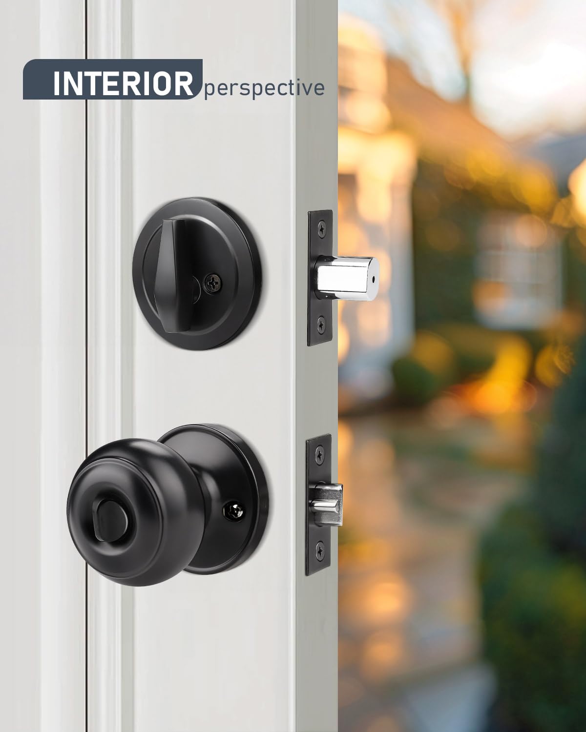 Brotima 3 Pack Keyed Alike Front Door Knob And Deadbolt Set, Entry Door Locksets With Single Cylinder Deadbolt, Matte Black Flat Round Door Lock Set For Bedroom/Office/Exterior Doors
