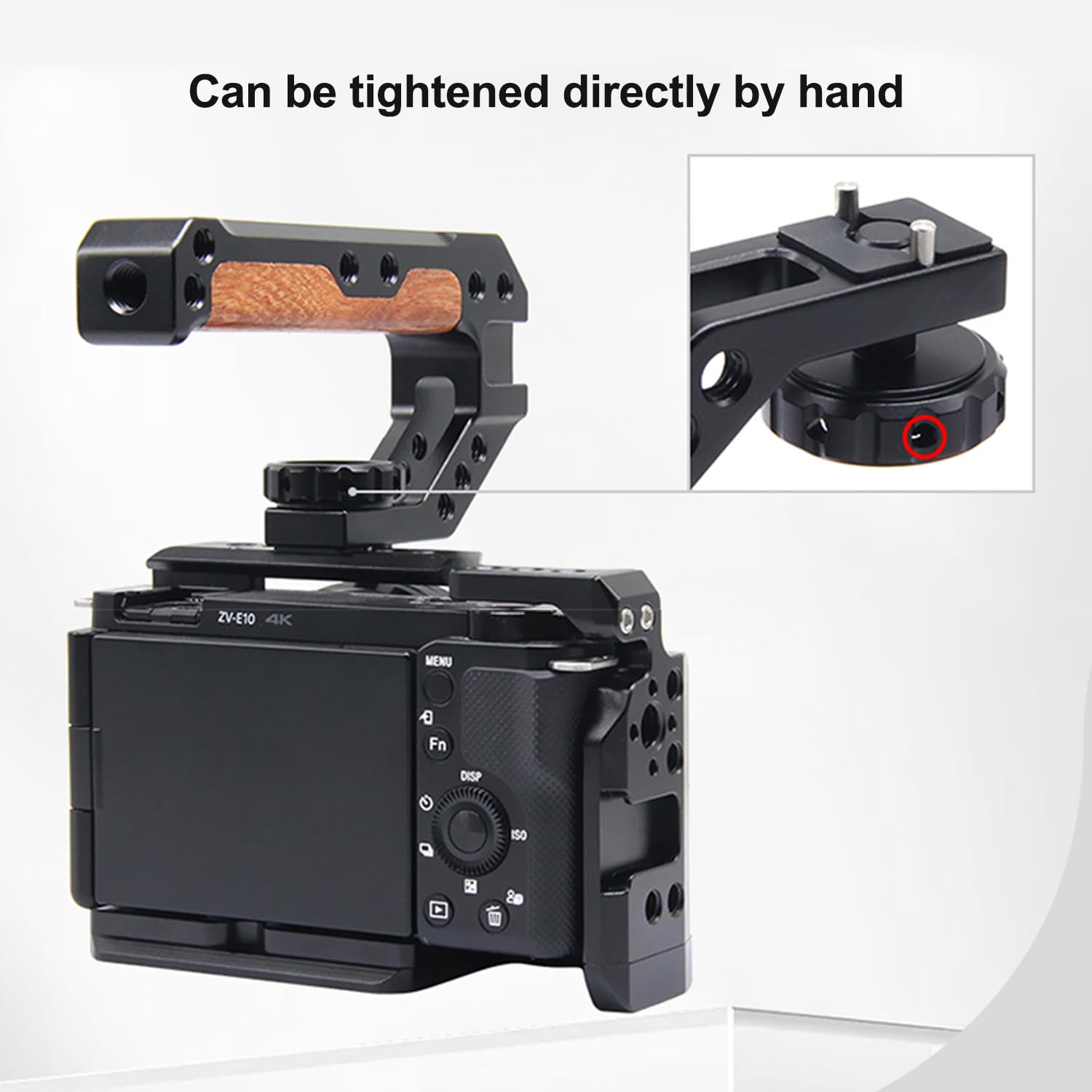 Anntery Top Handle For Camera Cage,Camera Handle Grip, Universal Hand Grip Camera Handle With Cold Shoe Mount 1/4''&3/8'' Holes For Camera, External Monitor, Microphone, Fill Light, Etc-A011