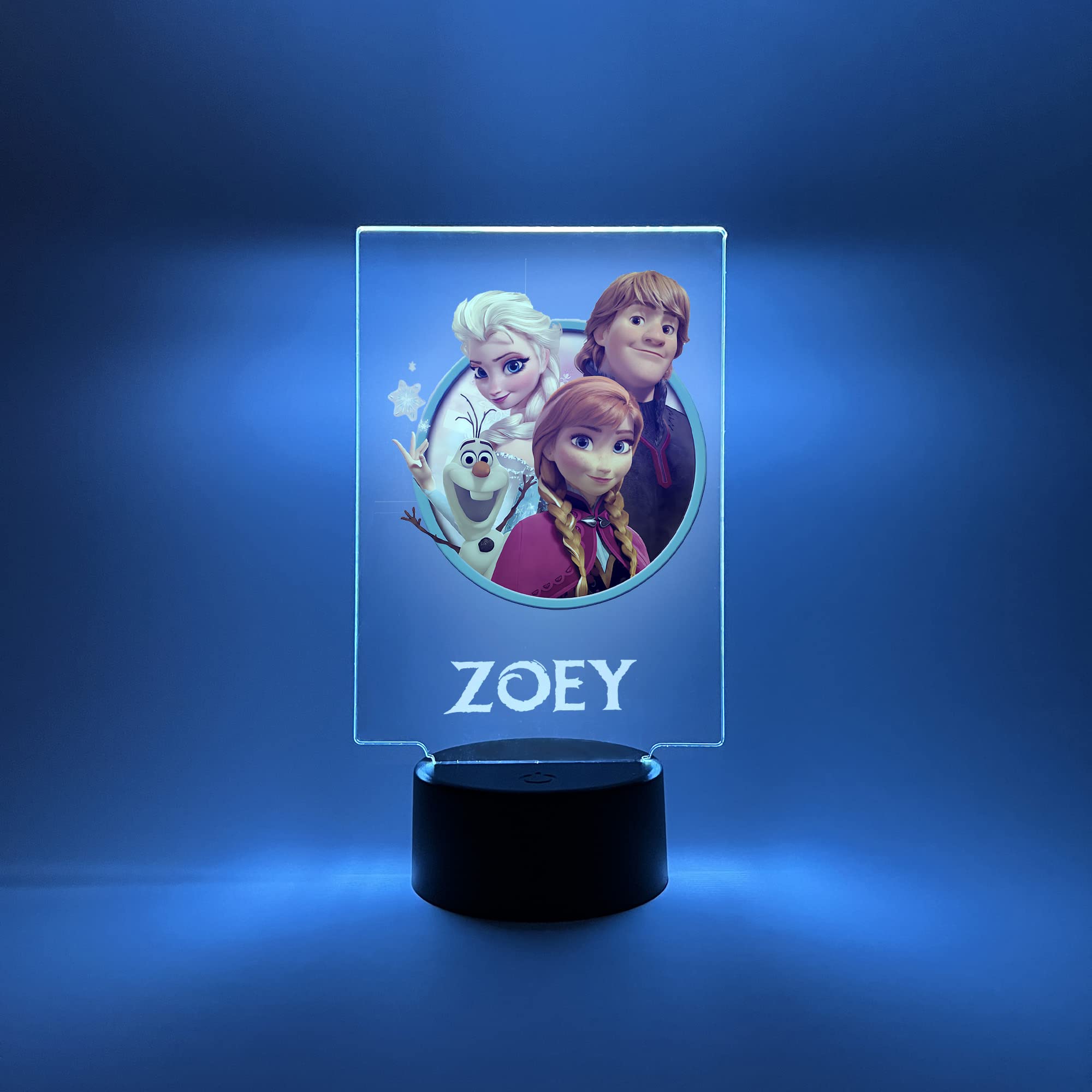 Mirror Mania Princess Night Light Up Led Desk Table Desk Lamp Personalized Engraved Elsa Family Sisters Forever Made To Order, Home Girls Room Decor, 16 Bright Color Options With Remote, A Must Have