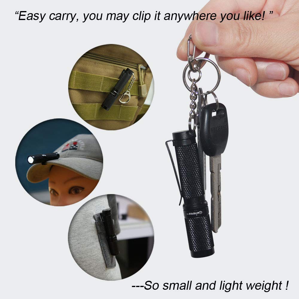 Nitefox K3 Mini Aaa Keychain Flashlight Small Bright Pocket Flashlight 150 Lumens 3 Modes,Multipurpose Edc Flashlight Hat Lamp Camp Tablelamp Candle For Dog Walk Emergency Parents Kids