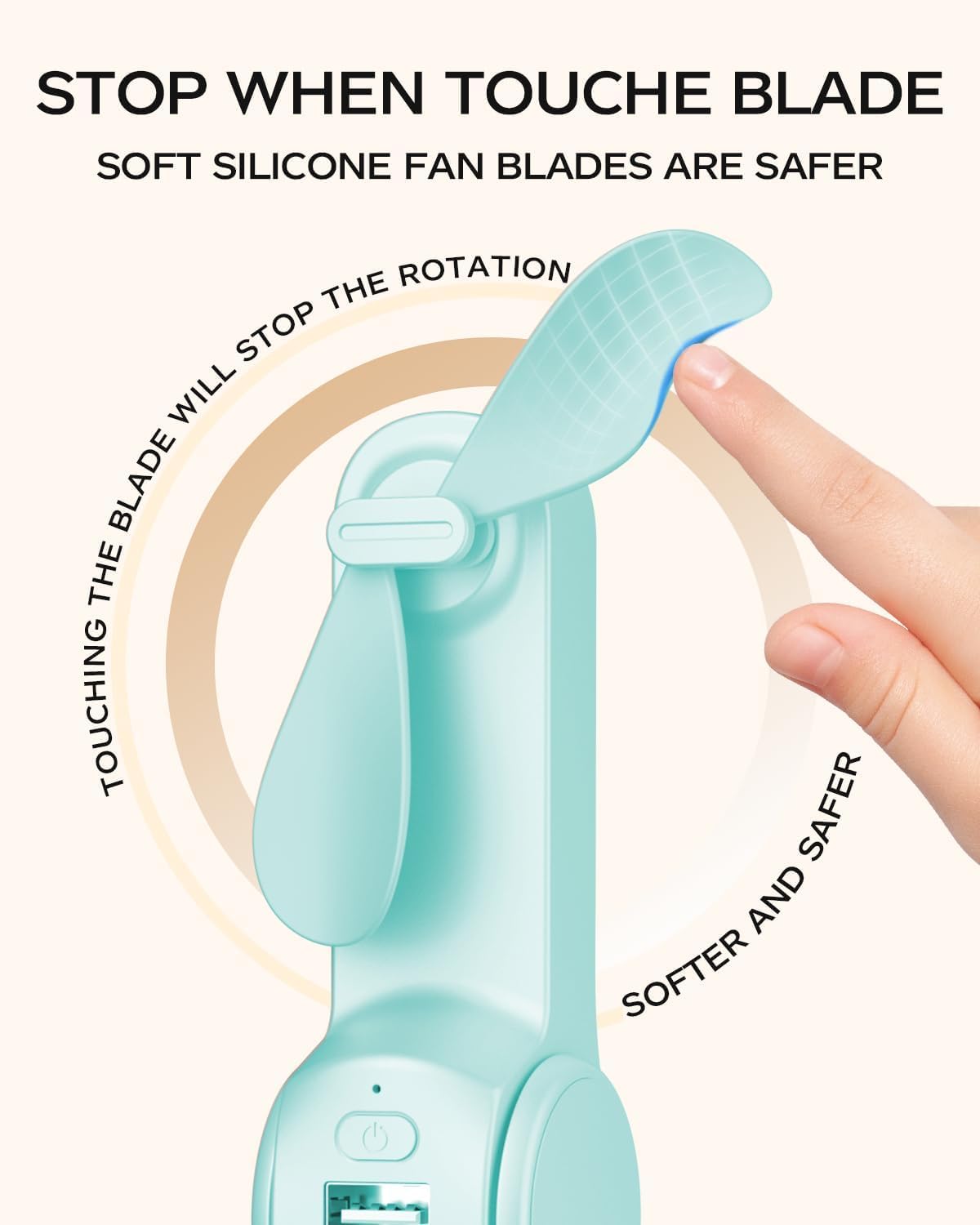 Frsara Portable Handheld Fan Rechargeable, 2200Mah Battery With Power Bank, Usb Rechargeable Small