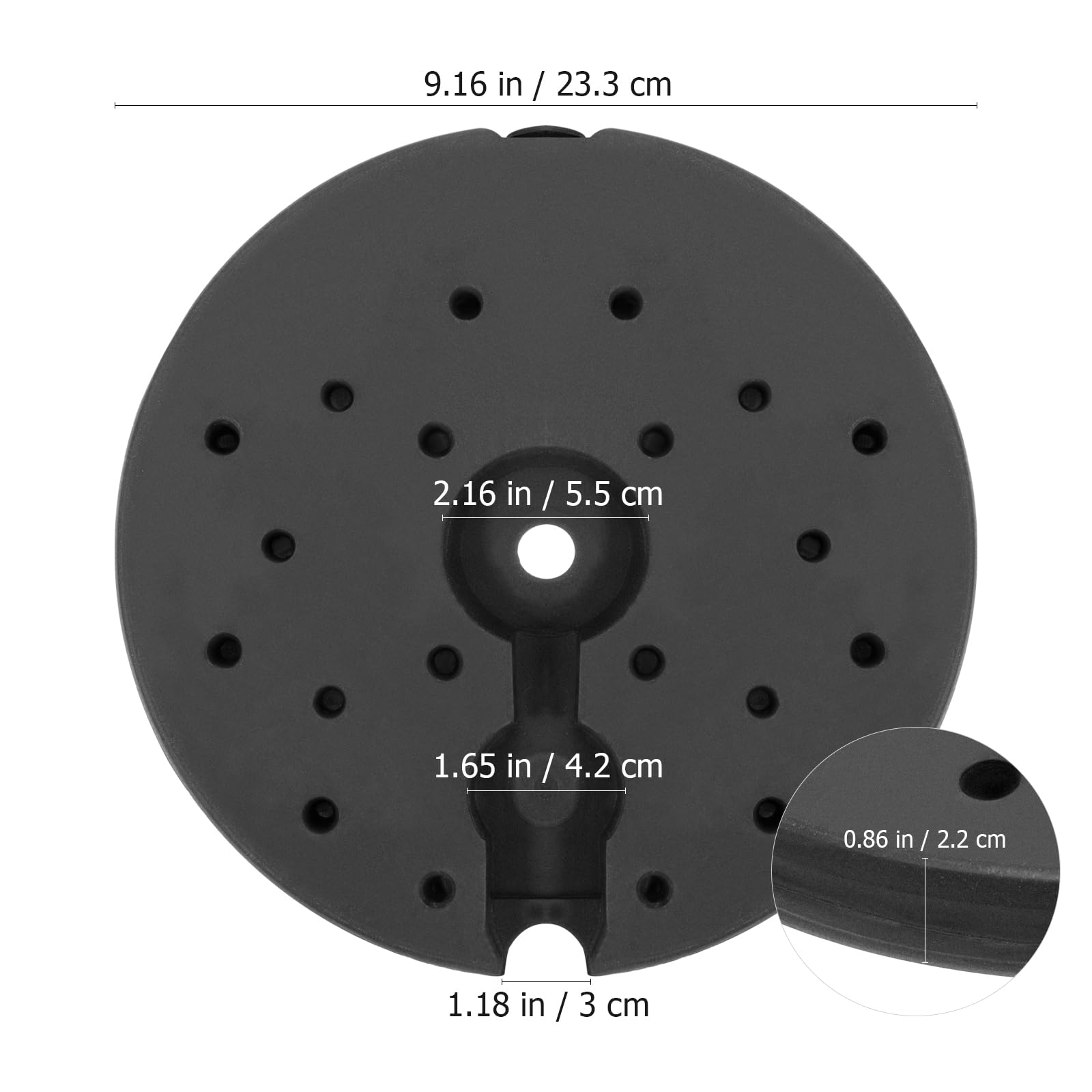 Luxshiny Plastic Lamp Base Table Lamp Counterweight Round Base Weight Convenient Light Supplies For Floor And Desk Lamps (Diameter 9.16 Inch)