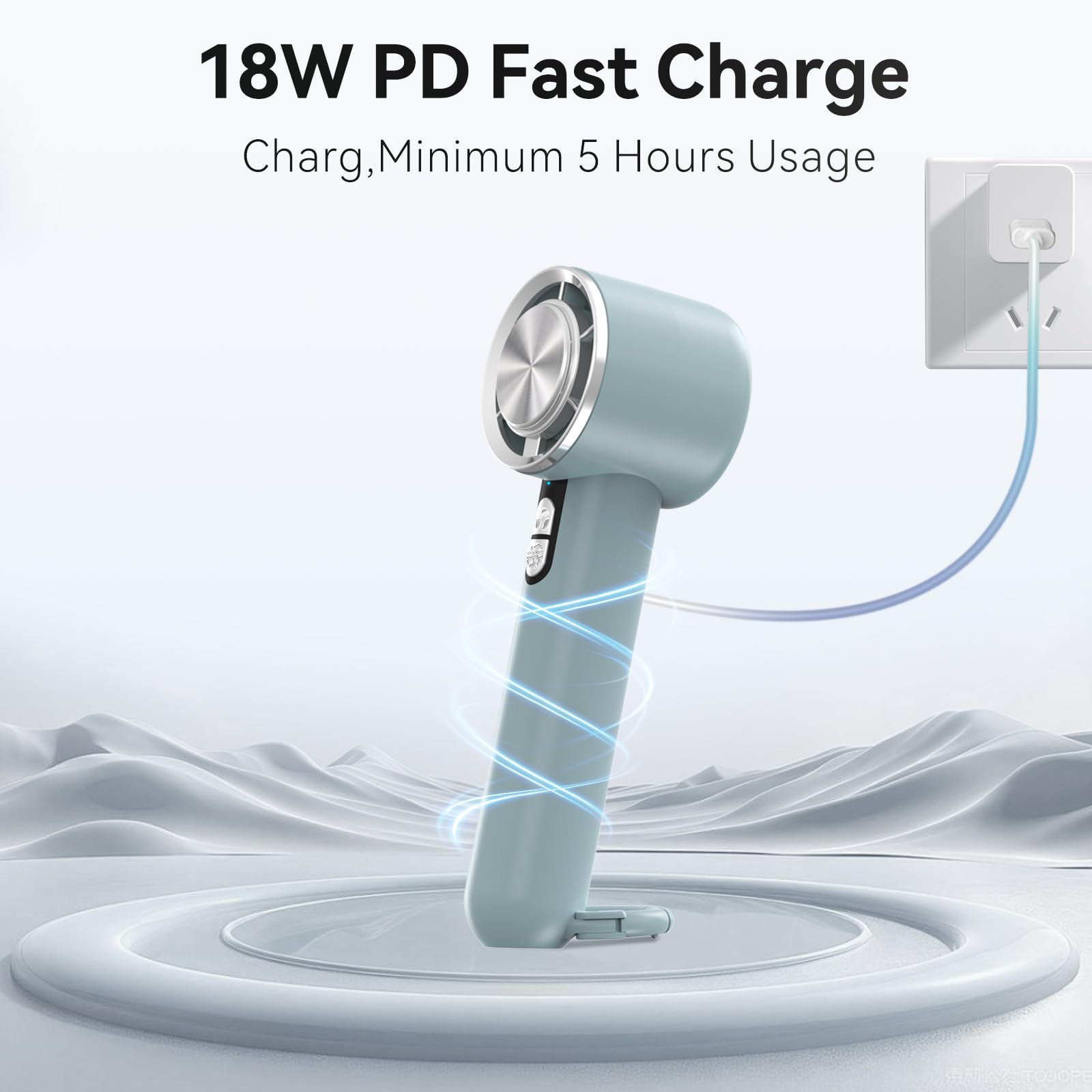 Handheld Cooling Fan, 5 Speeds Portable Air Conditioner Fans, Rechargeable Mini Fan With Usb