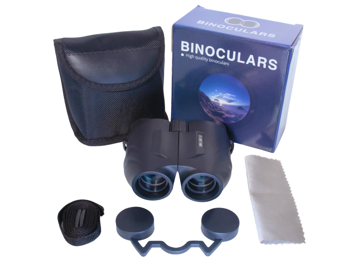 Whisriv 10X25 Compact Binoculars For Adults, Large Eyepiece, Wide Field Of View, Long Eye-Relief, Easy Focus, Fmc, Ideal For Travel, Sports, Bird Watching, Football, Outdoor Activities