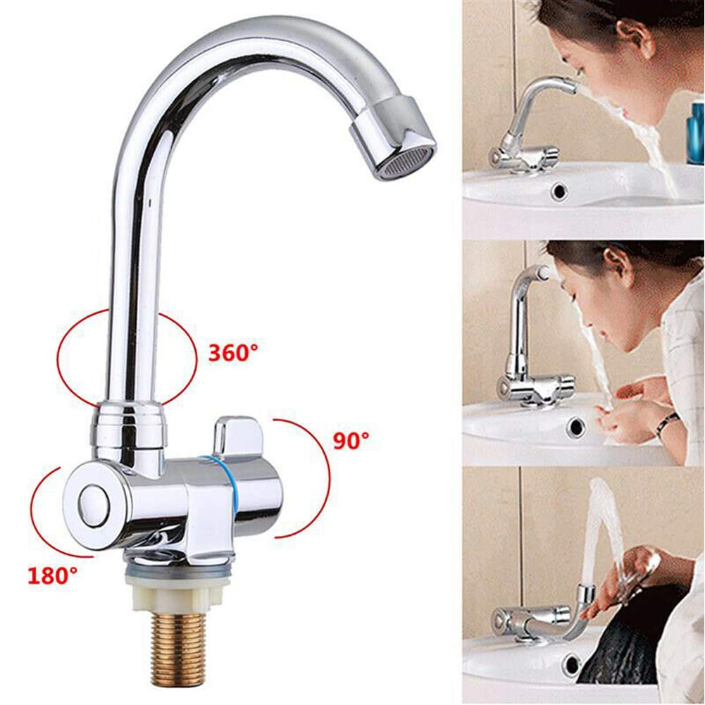 Tookie Caravan Boat Folding Faucet, 360 Degree Rotation Single Handle Folding Faucet, Camping Cold Water Stainless Steel Kitchen Basin Faucets, For Home Boat Yacht Camping Rv Caravan