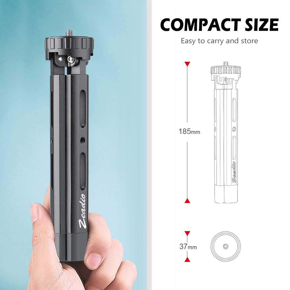 Zeadio Metal Adjustable Tripod, 4 Adjustable Heights Desktop Tripod Stand, Fits For Smooth 4, Crane Plus, Osmo Mobile, Ronin-S, Vimble 2, Gimbal Handle Grip Stabilizer And All Cameras