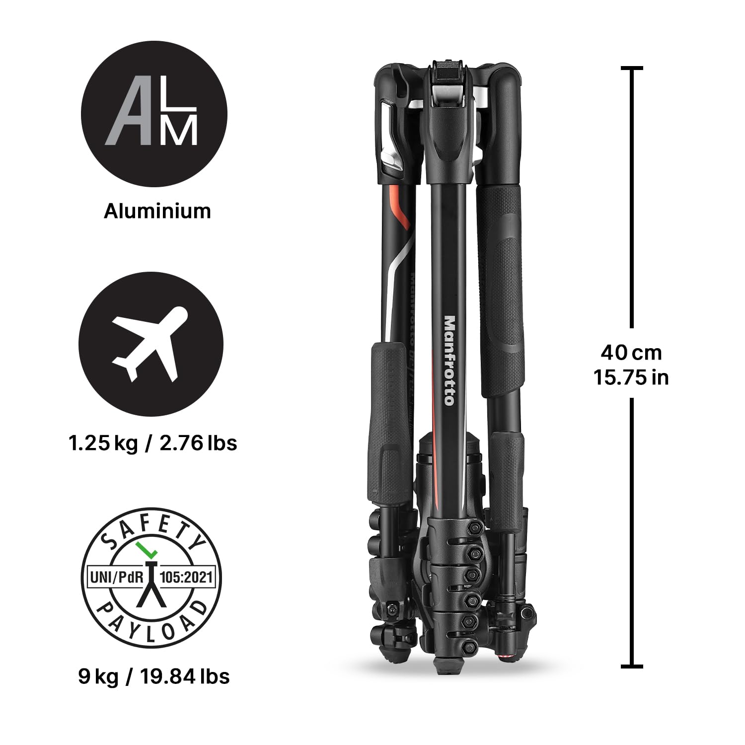 Manfrotto Be Live Advanced 4-Section Aluminum Travel Tripod With 3-Way Fluid Head