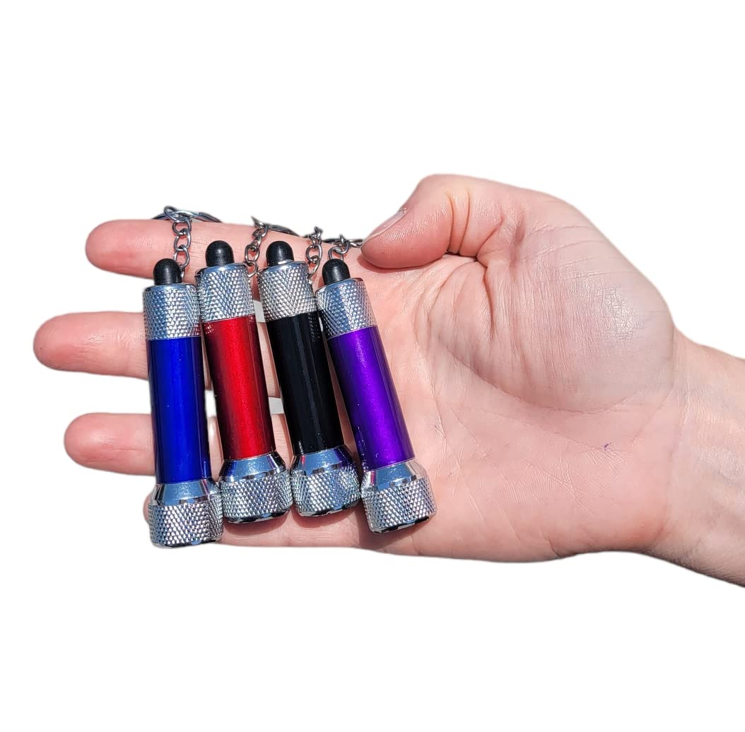 Zugar Land 2.5" Flashlight Keychain (8 Pack) 5 Led Lights Bright Flash Light. Great Party Favor. Batteries Installed. (8)